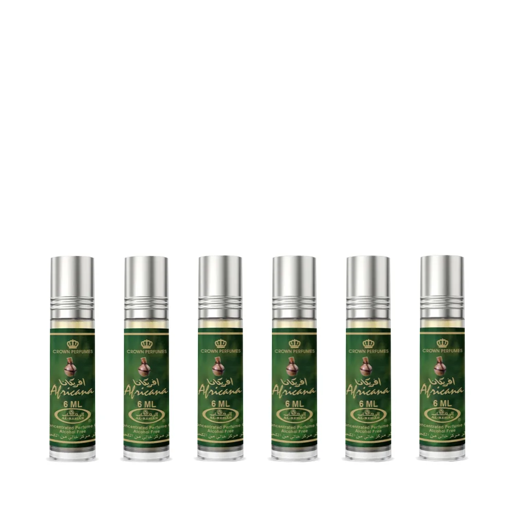 6-Pack Africana Oil Parfum 6ml by Al-Rehab - Crown Perfumes