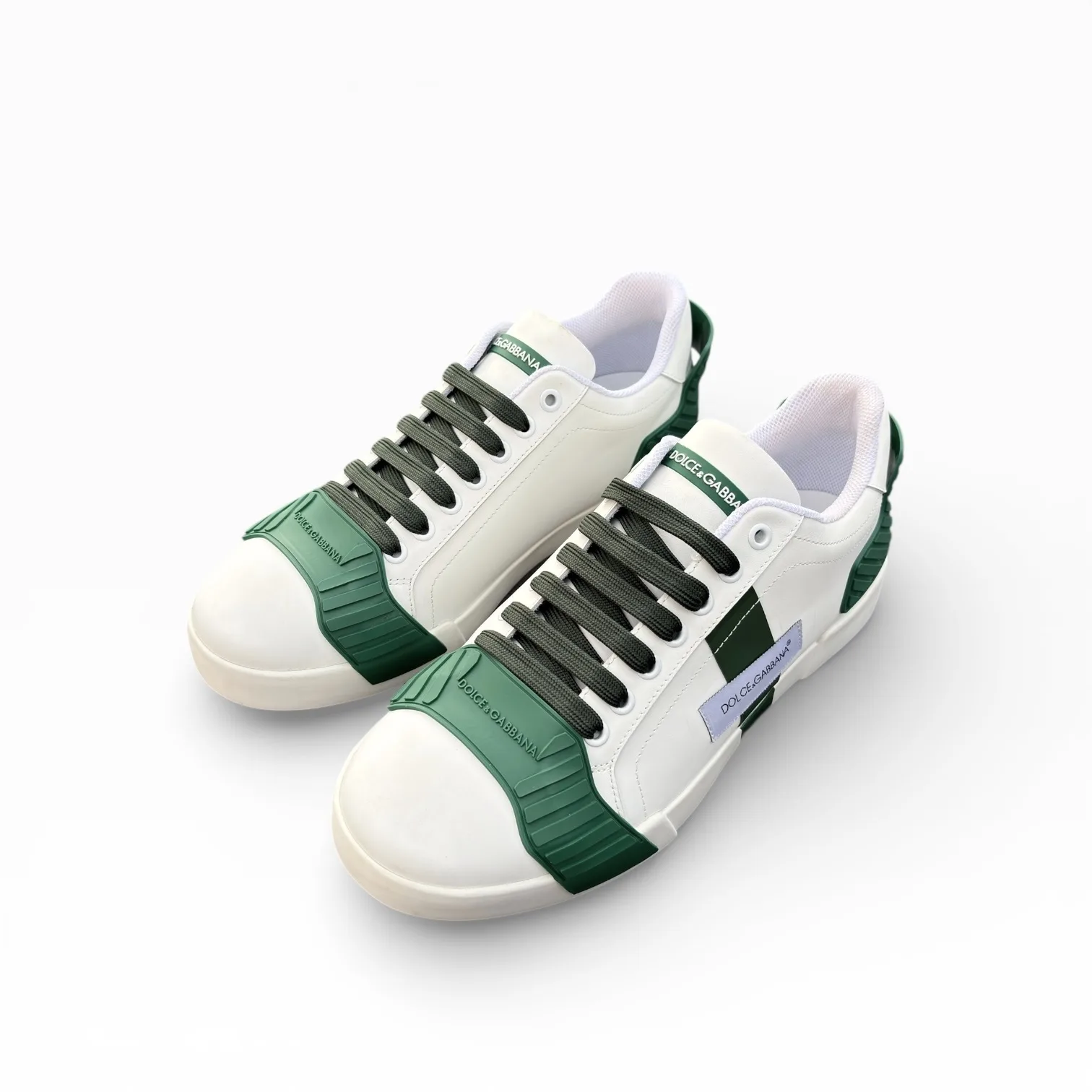 Dolce & Gabbana Verde Smeraldo White Sneakers