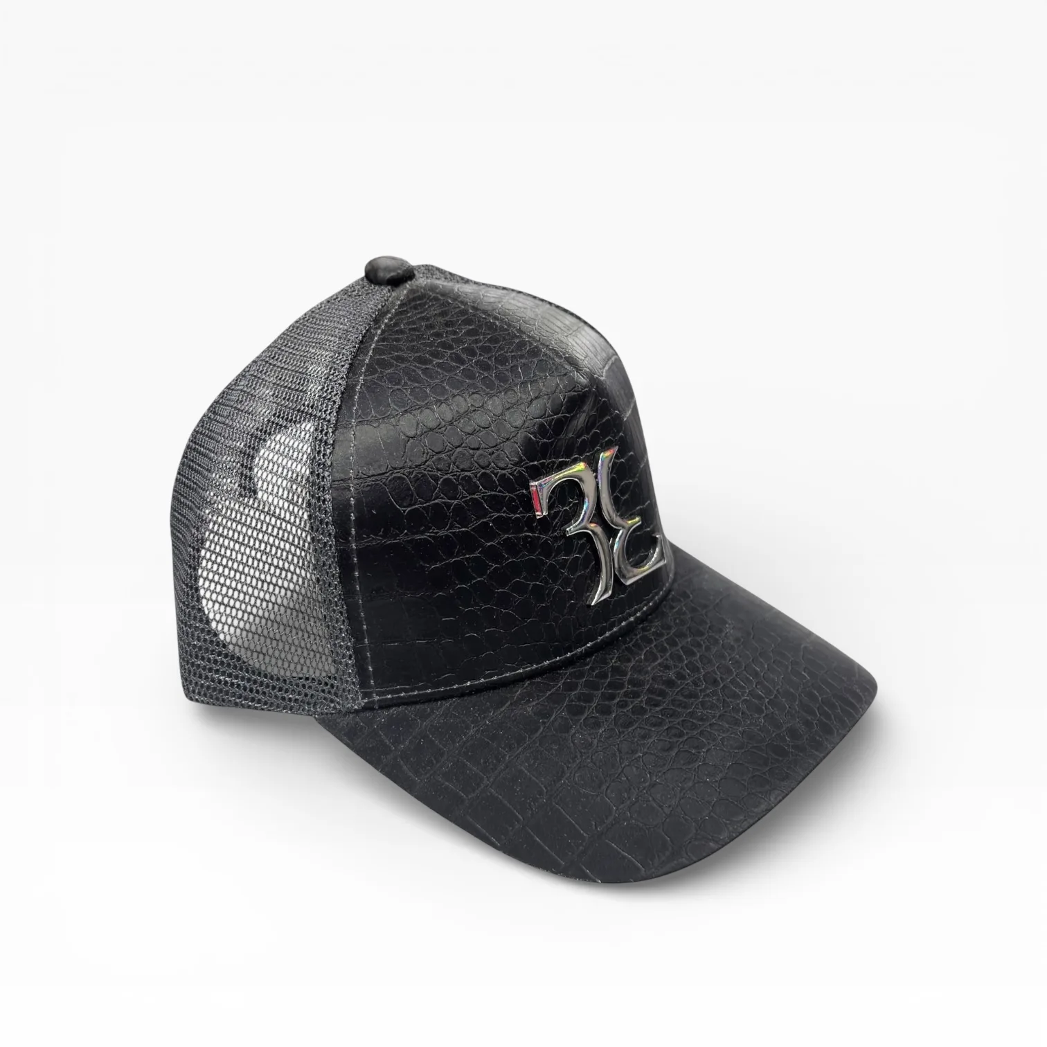 Onyx Crest Black Trucker Cap - Billionaire