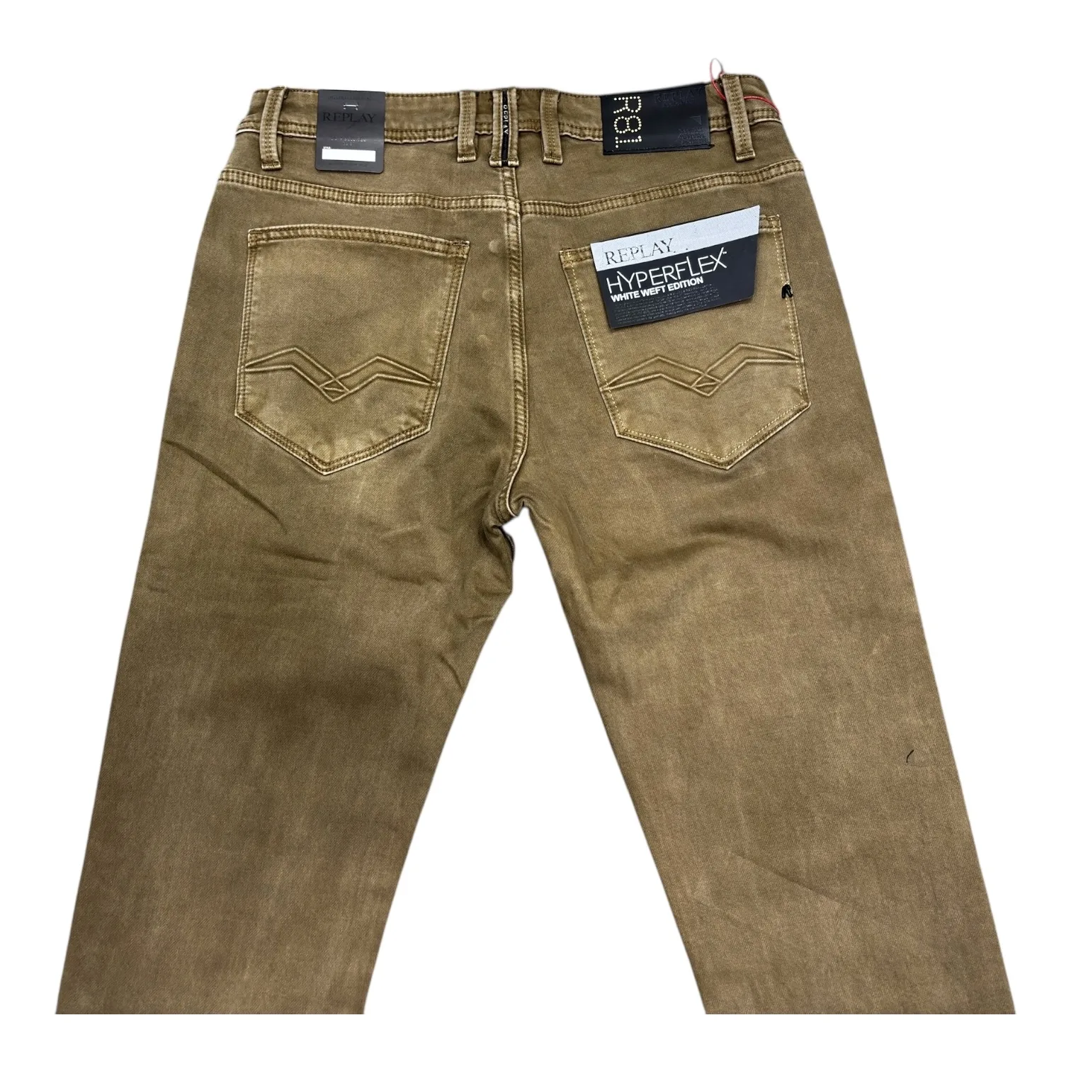 Dune Wash Hyperflex Denim Jeans - Replay - Hyperflex White Weft Edition