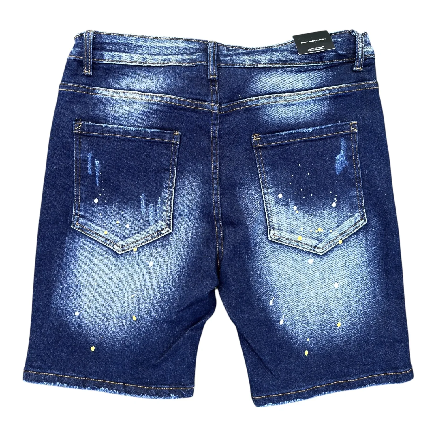 Indigo Splash Rider Denim Shorts - Dsquared2