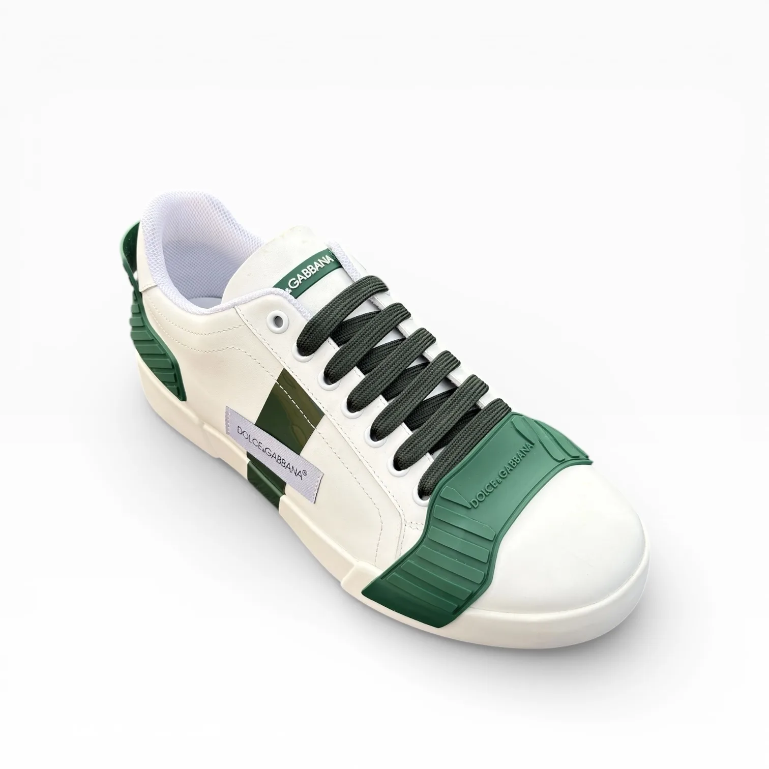 Dolce & Gabbana Verde Smeraldo White Sneakers
