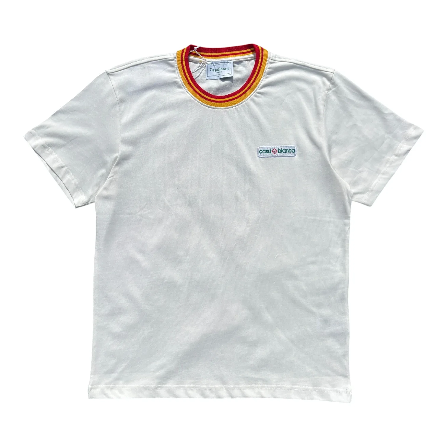 Casa Stripe White Crewneck T-Shirt - Casablanca