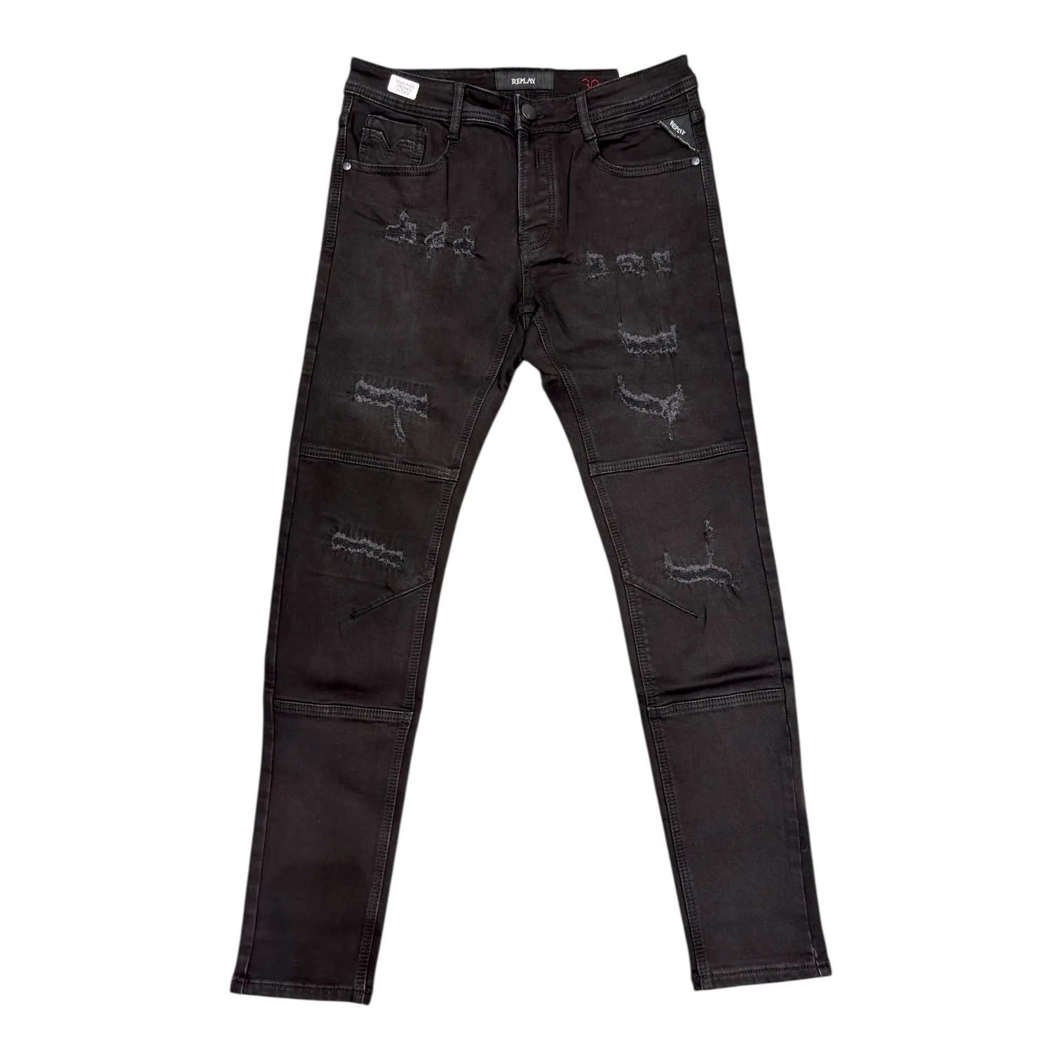 Riot Onyx Hyperflex Denim Jeans - Replay - Hyperflex White Weft Edition