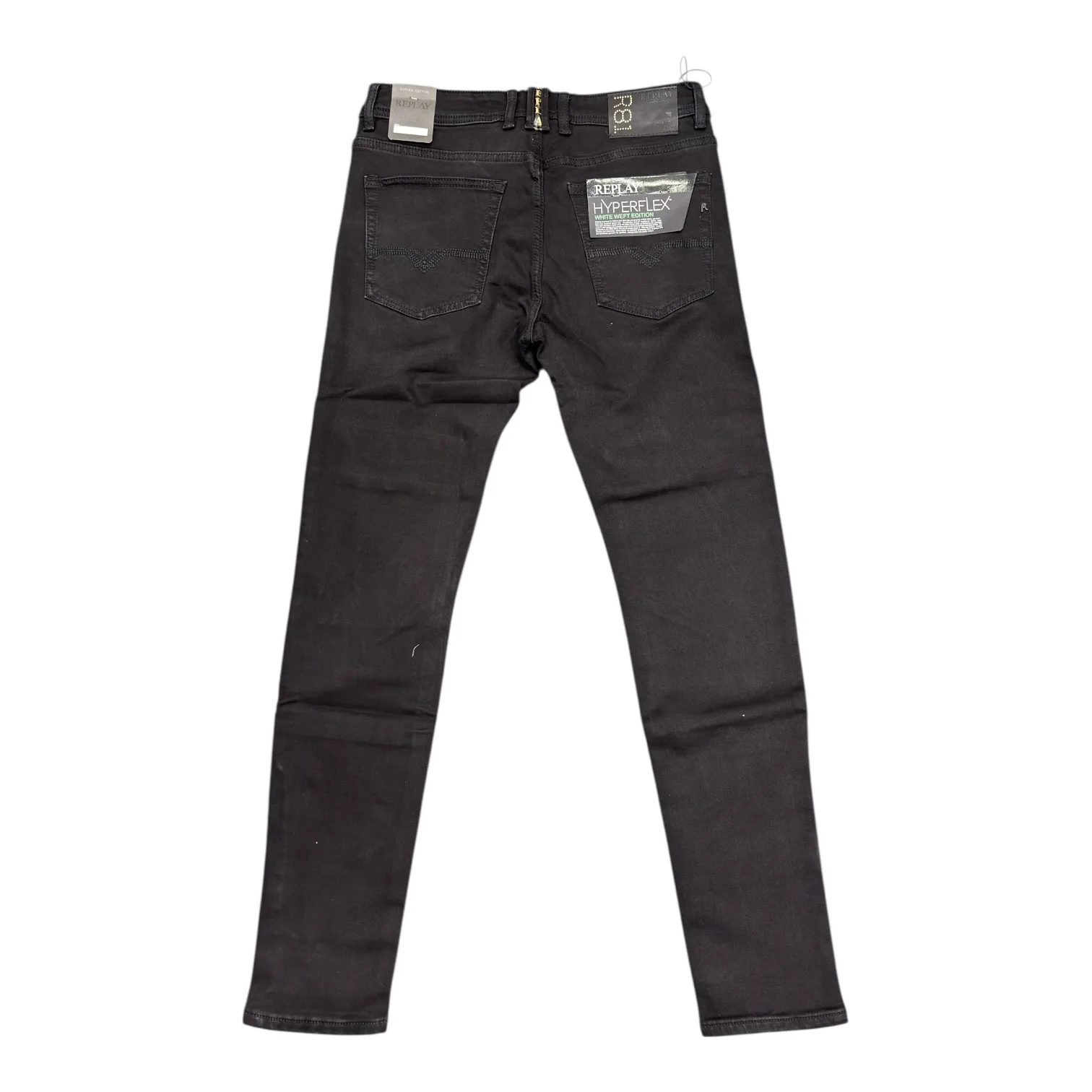 Riot Onyx Hyperflex Denim Jeans - Replay - Hyperflex White Weft Edition