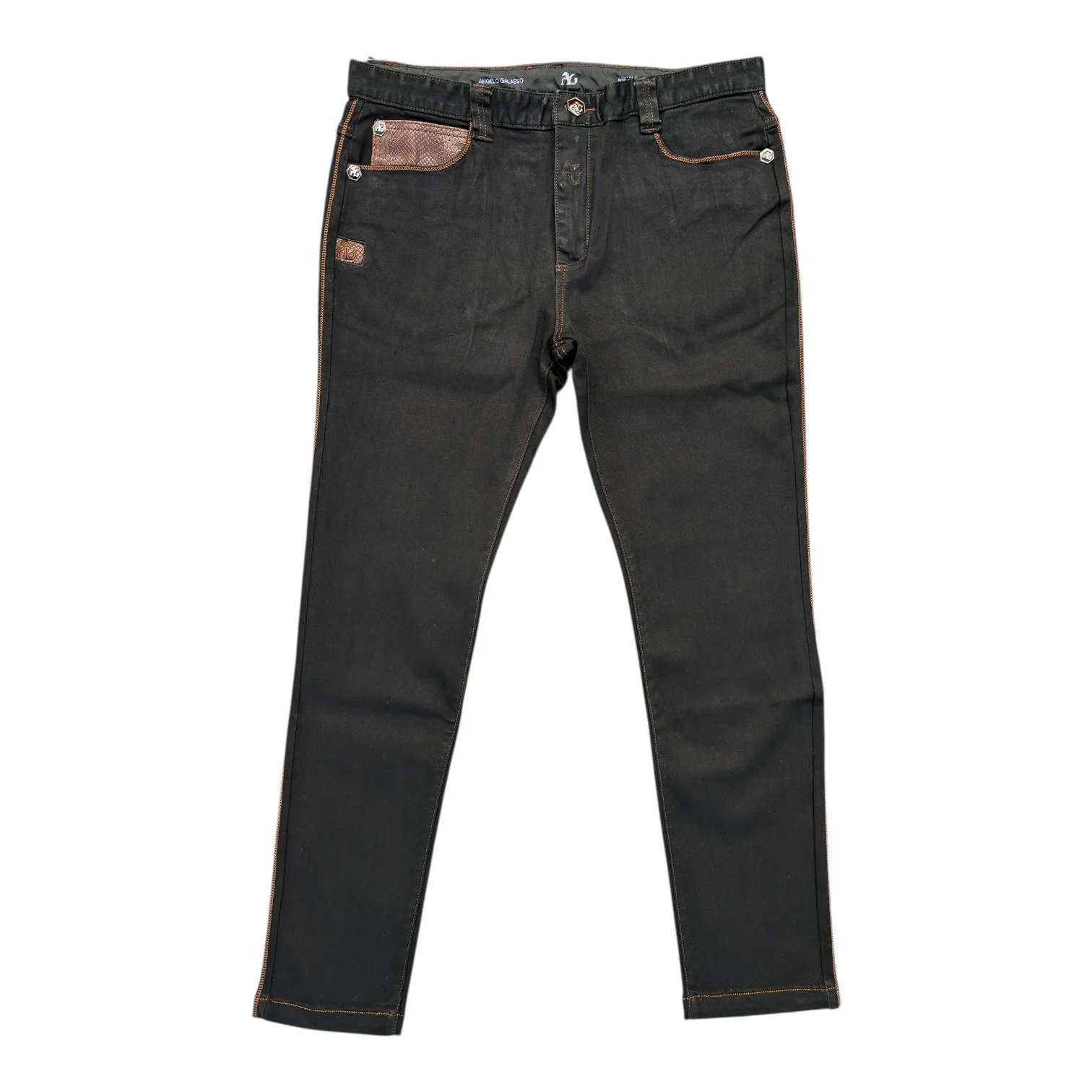Obsidian Python Crest Denim Jeans by Angelo Galasso