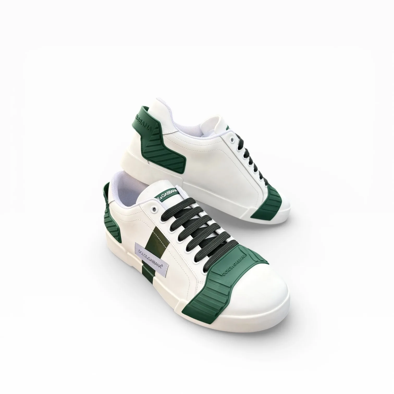 Dolce & Gabbana Verde Smeraldo White Sneakers