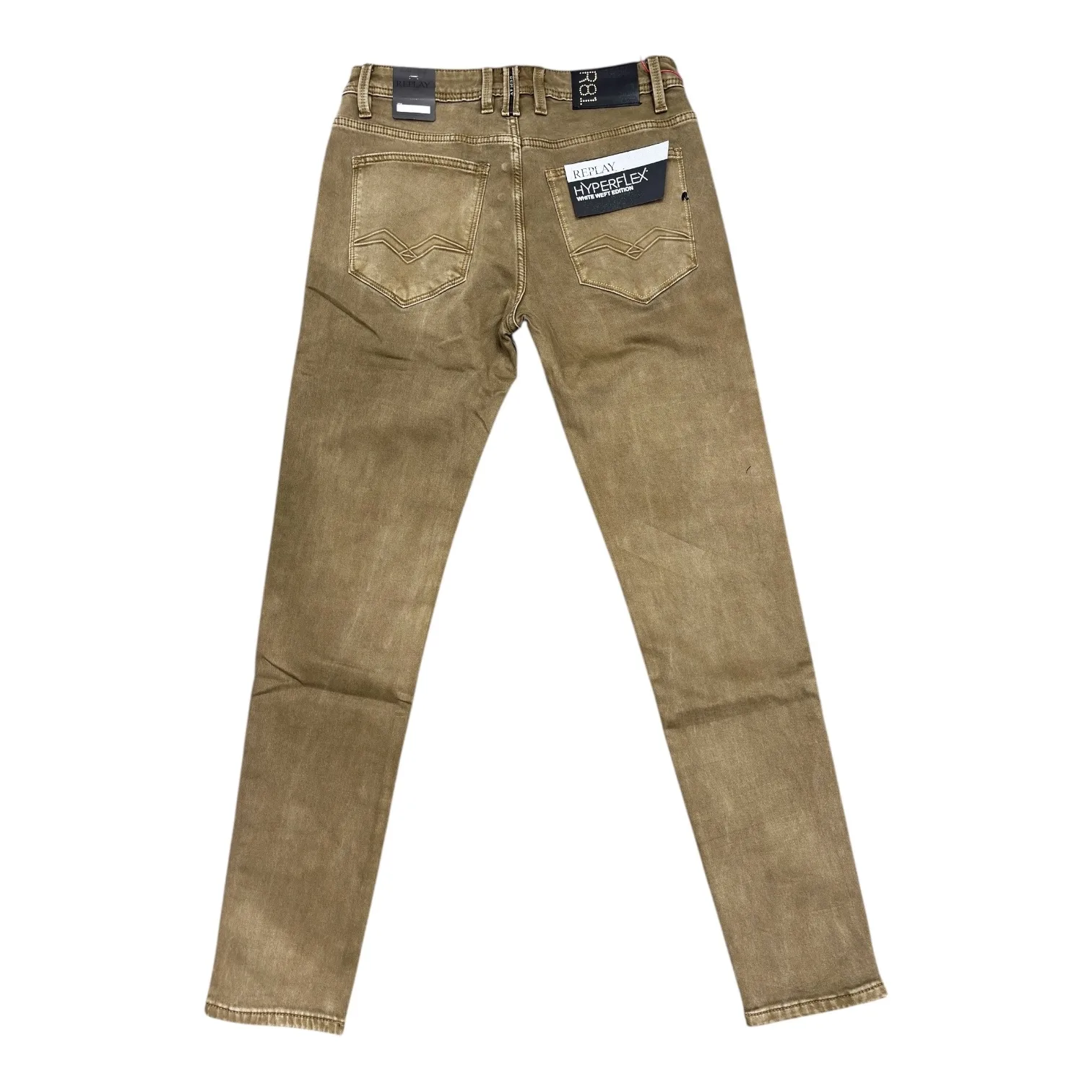 Dune Wash Hyperflex Denim Jeans - Replay - Hyperflex White Weft Edition