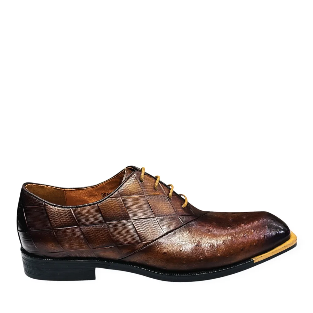 Burnished Quill Weave Oxford Formal Shoes - DMax