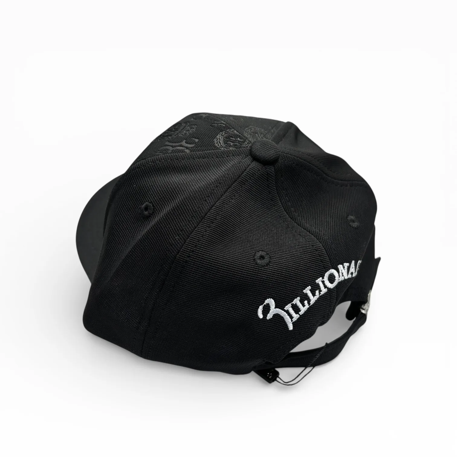 Obsidian Crown Monogram Black Baseball Cap by Billionaire