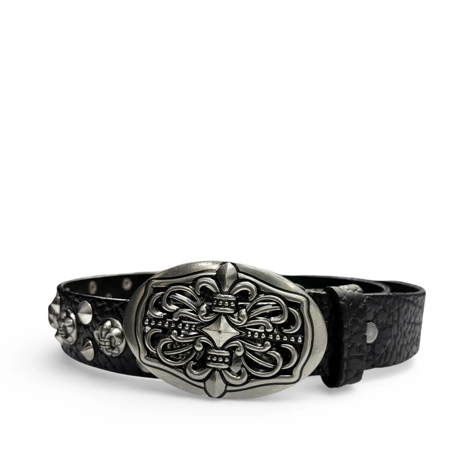 Royal Rebel Black Leather Belt by Chrome Hearts