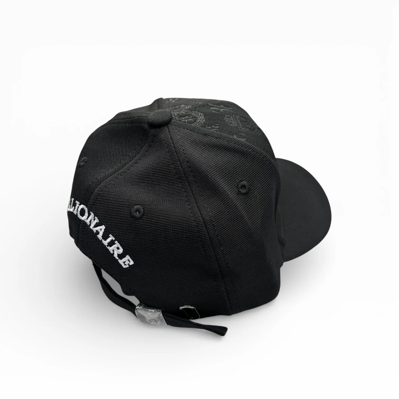 Obsidian Crown Monogram Black Baseball Cap by Billionaire