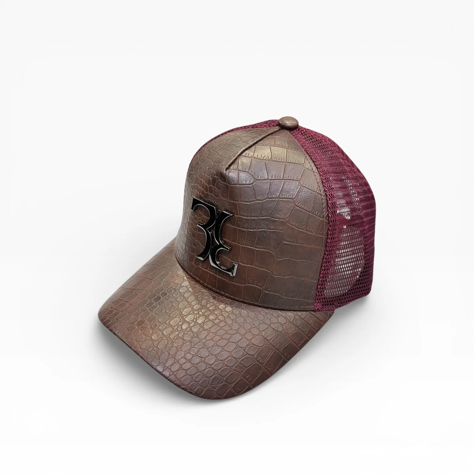 Crimson Caiman Brown Trucker Cap by Billionaire