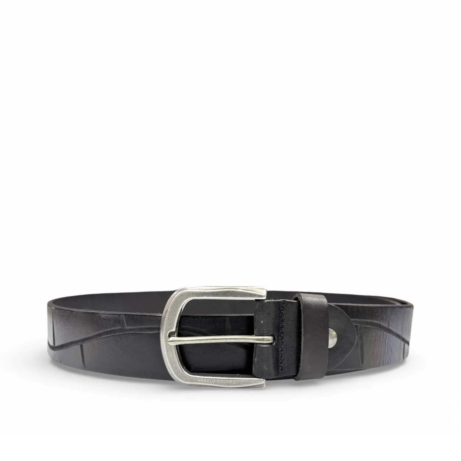 Nocturnal Fracture Black Leather Belt by Angelo Galasso