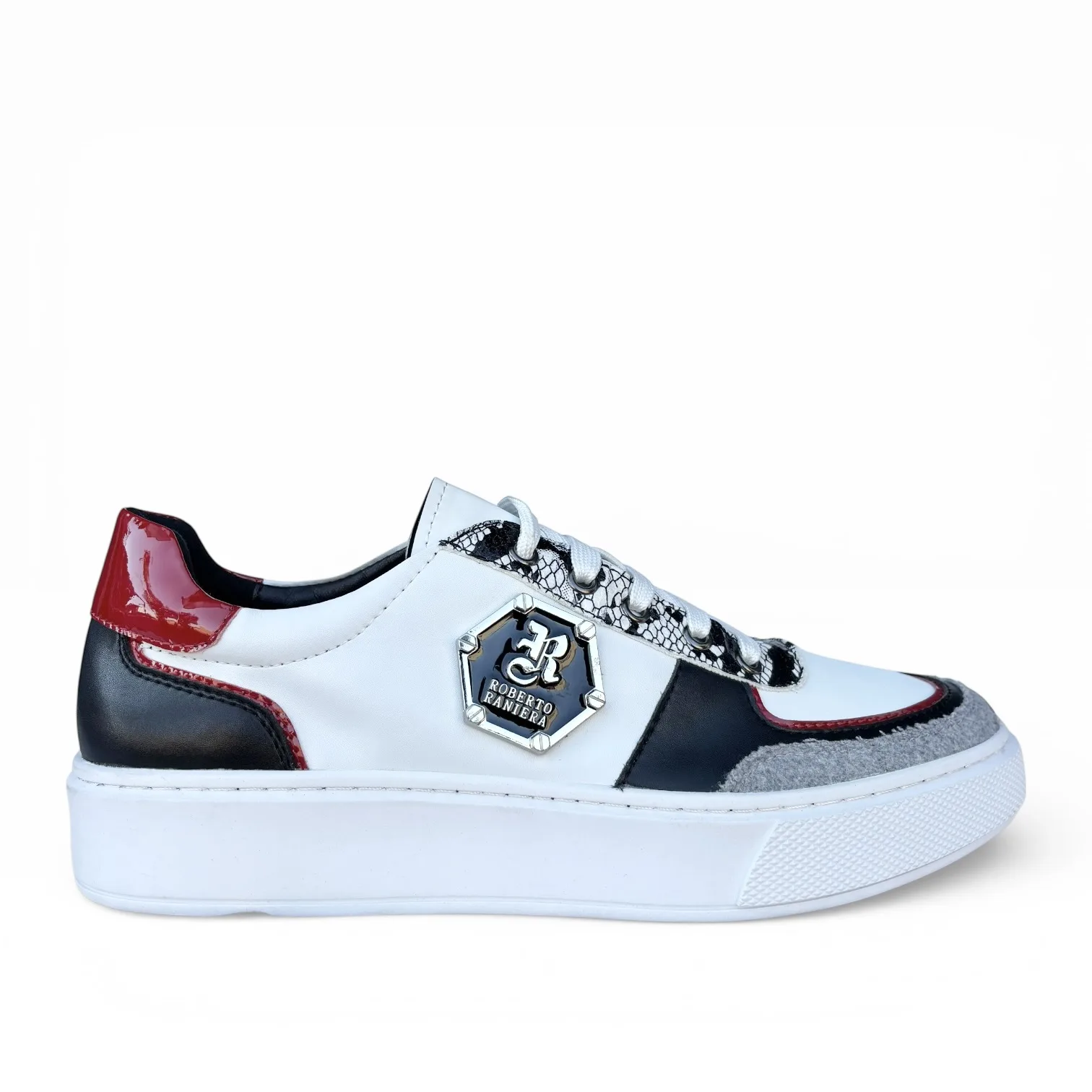 Raniera Fusion White Low-Top Sneakers by Roberto Raniera