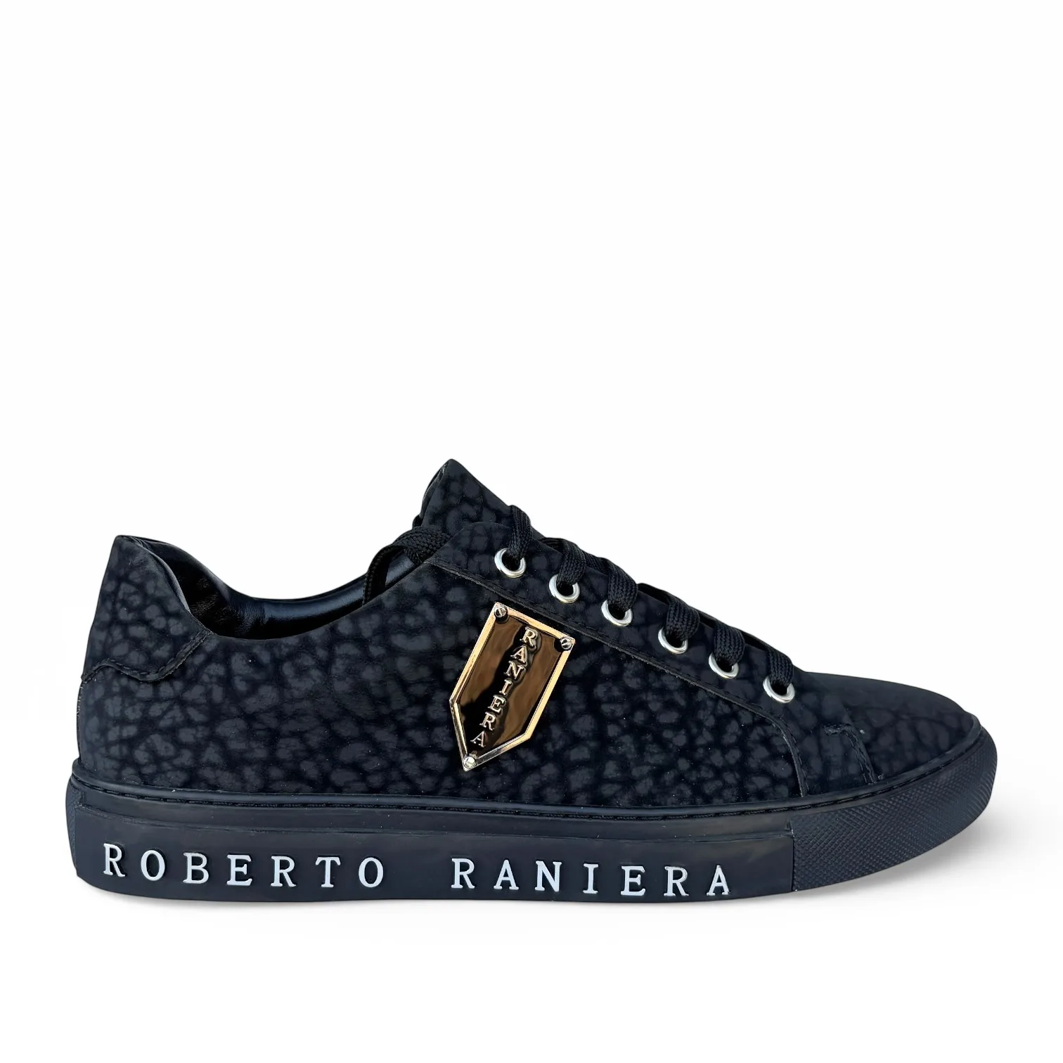 Obsidian Monolith Black Low-Top Sneakers by Roberto Raniera