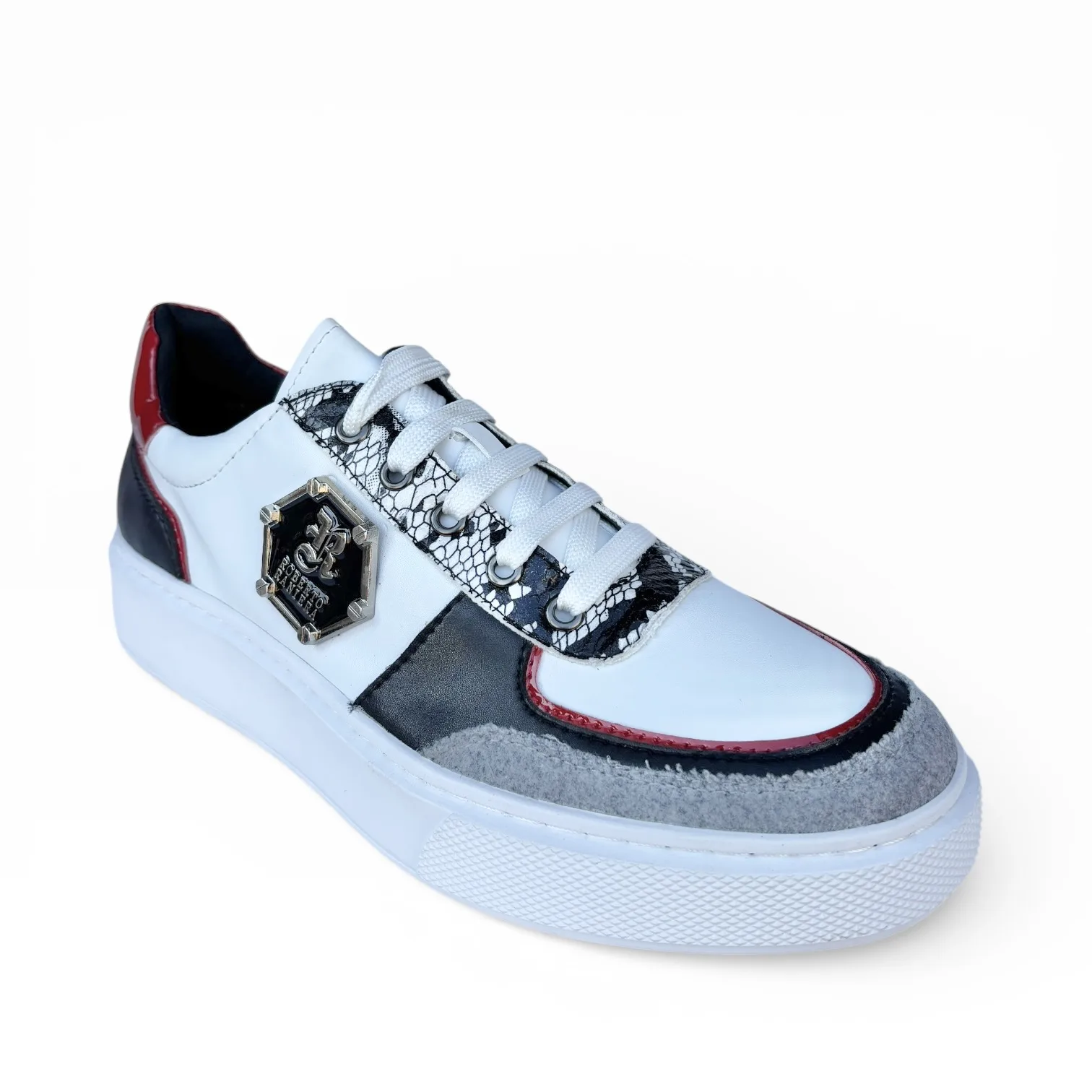 Raniera Fusion White Low-Top Sneakers by Roberto Raniera