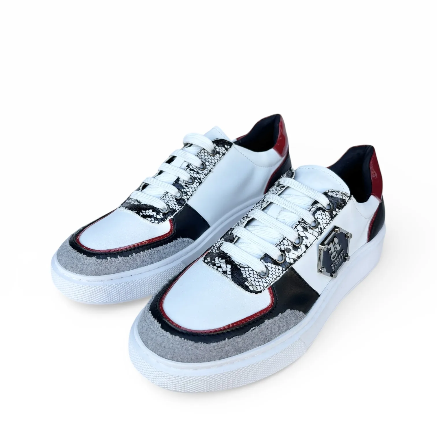 Raniera Fusion White Low-Top Sneakers by Roberto Raniera