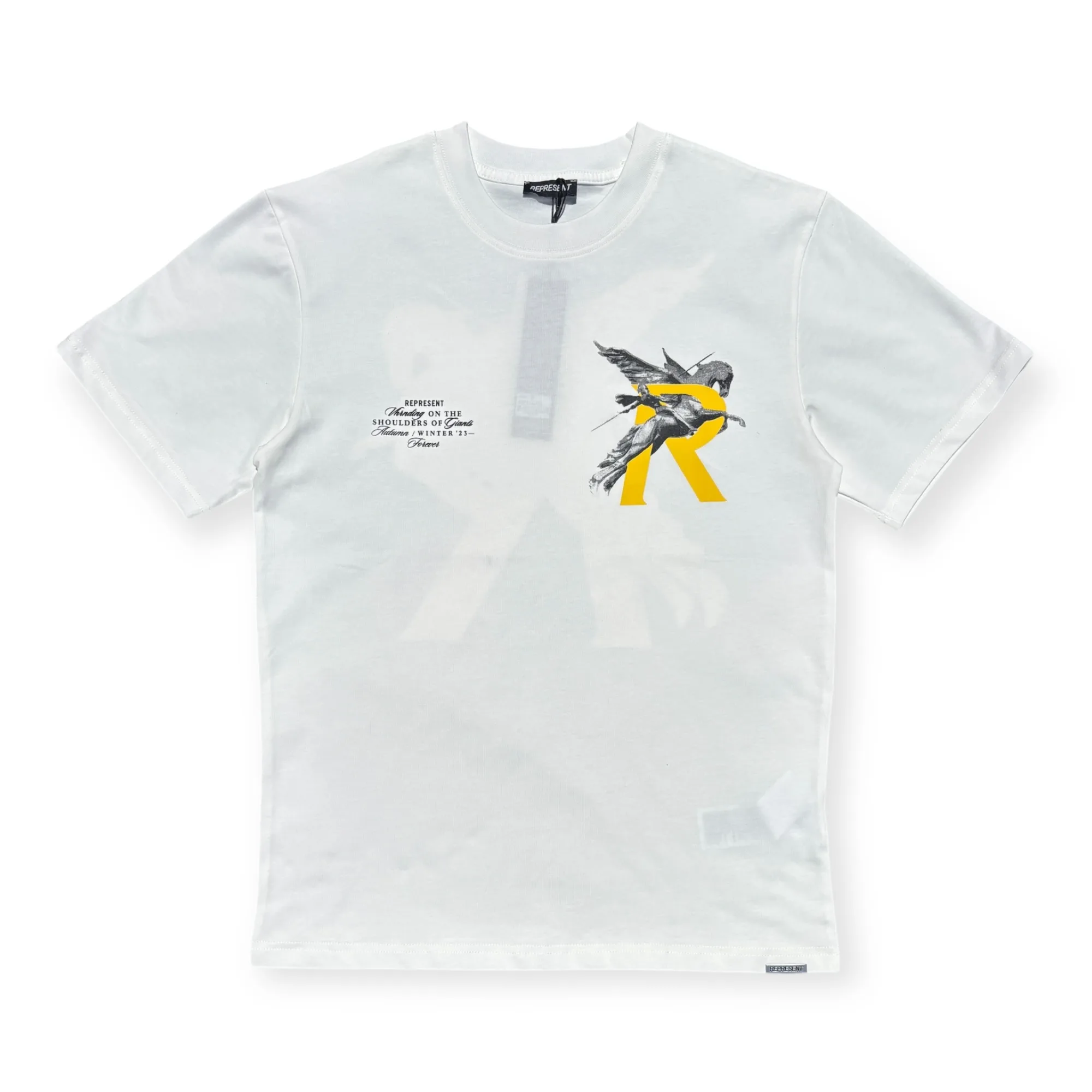 Pantheon Pegasus White Crew Neck T-Shirt - Represent