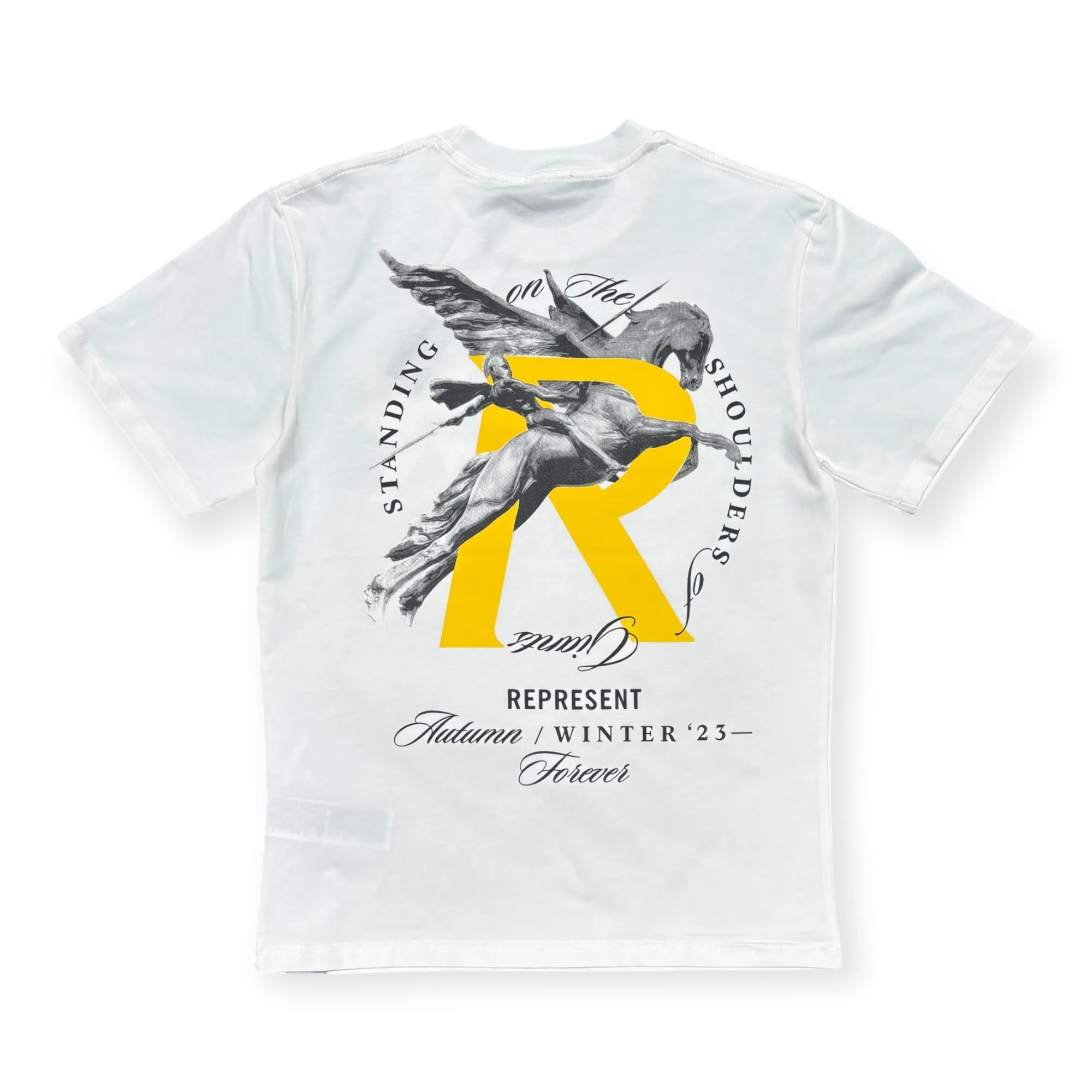 Pantheon Pegasus White Crew Neck T-Shirt - Represent