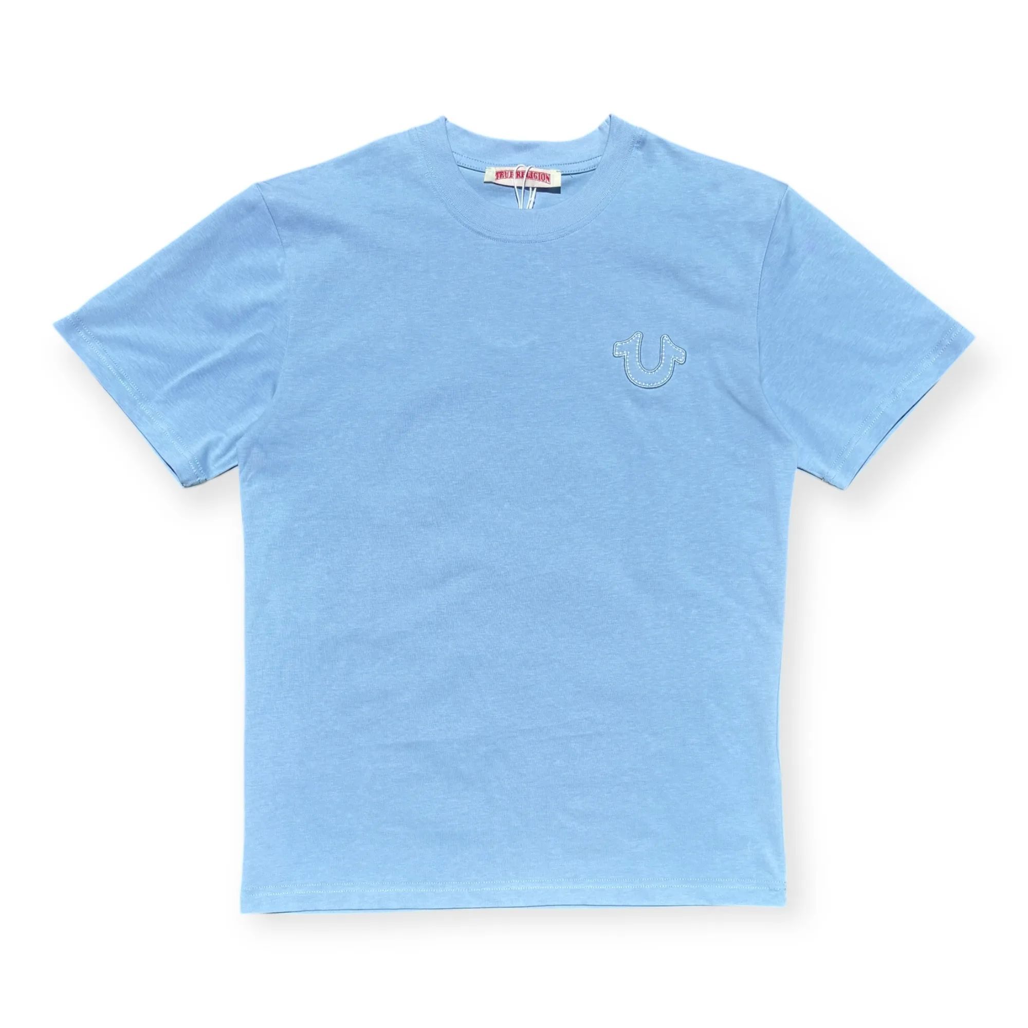 Varsity Logo Carolina Blue Crew Neck T-Shirt - True Religion