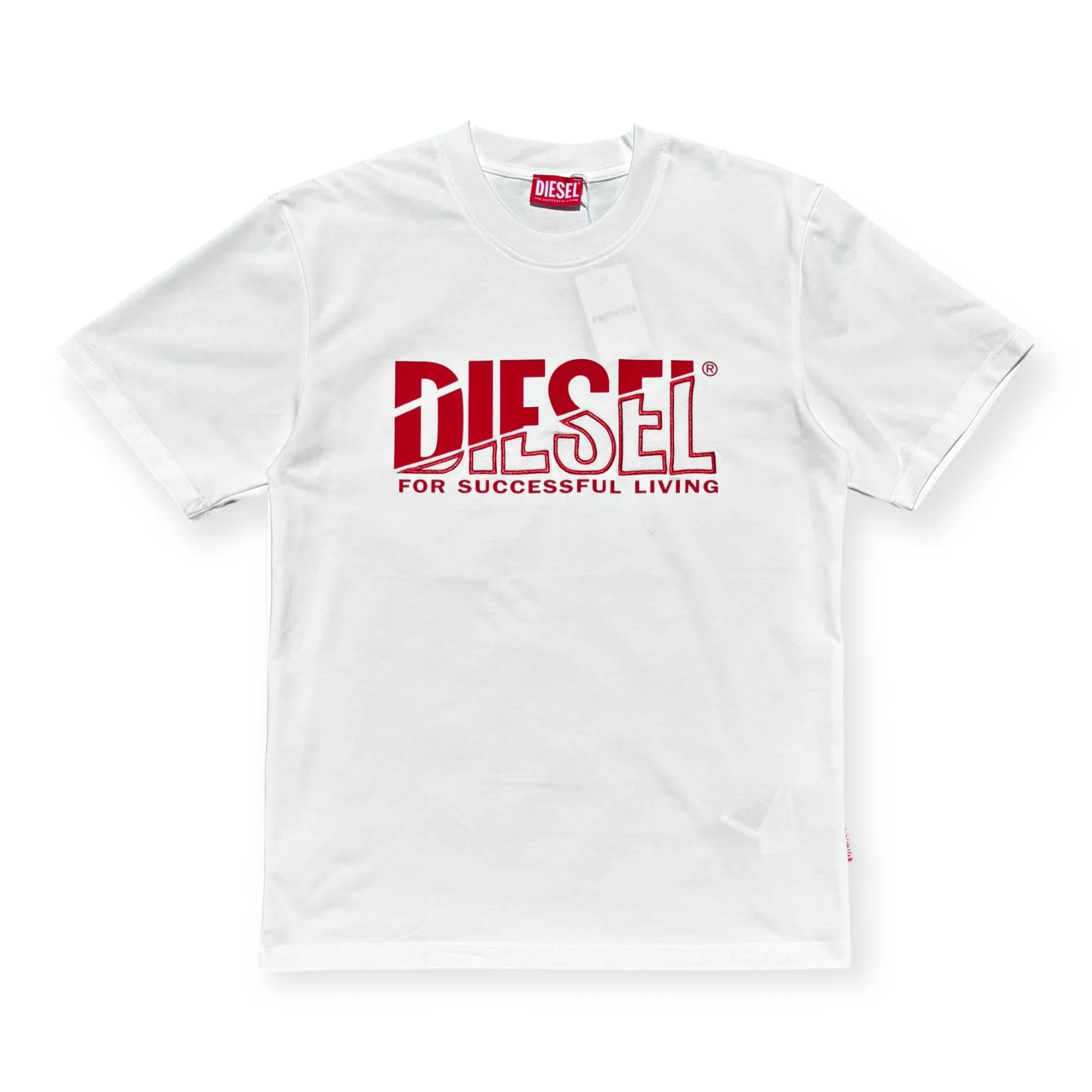 Heritage Echo White Crew Neck T-Shirt - Diesel