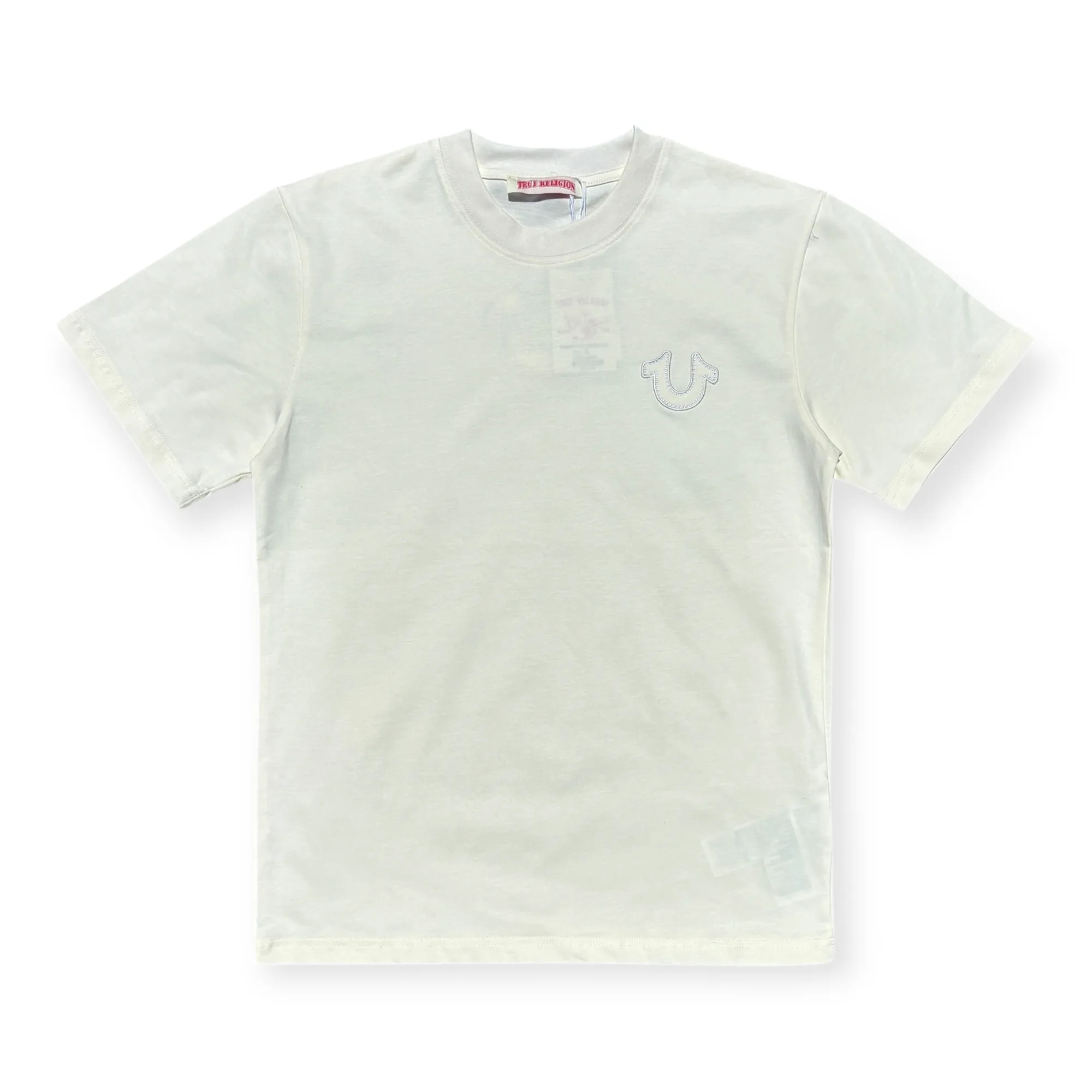 Varsity Logo Cream White Crew Neck T-Shirt - True Religion