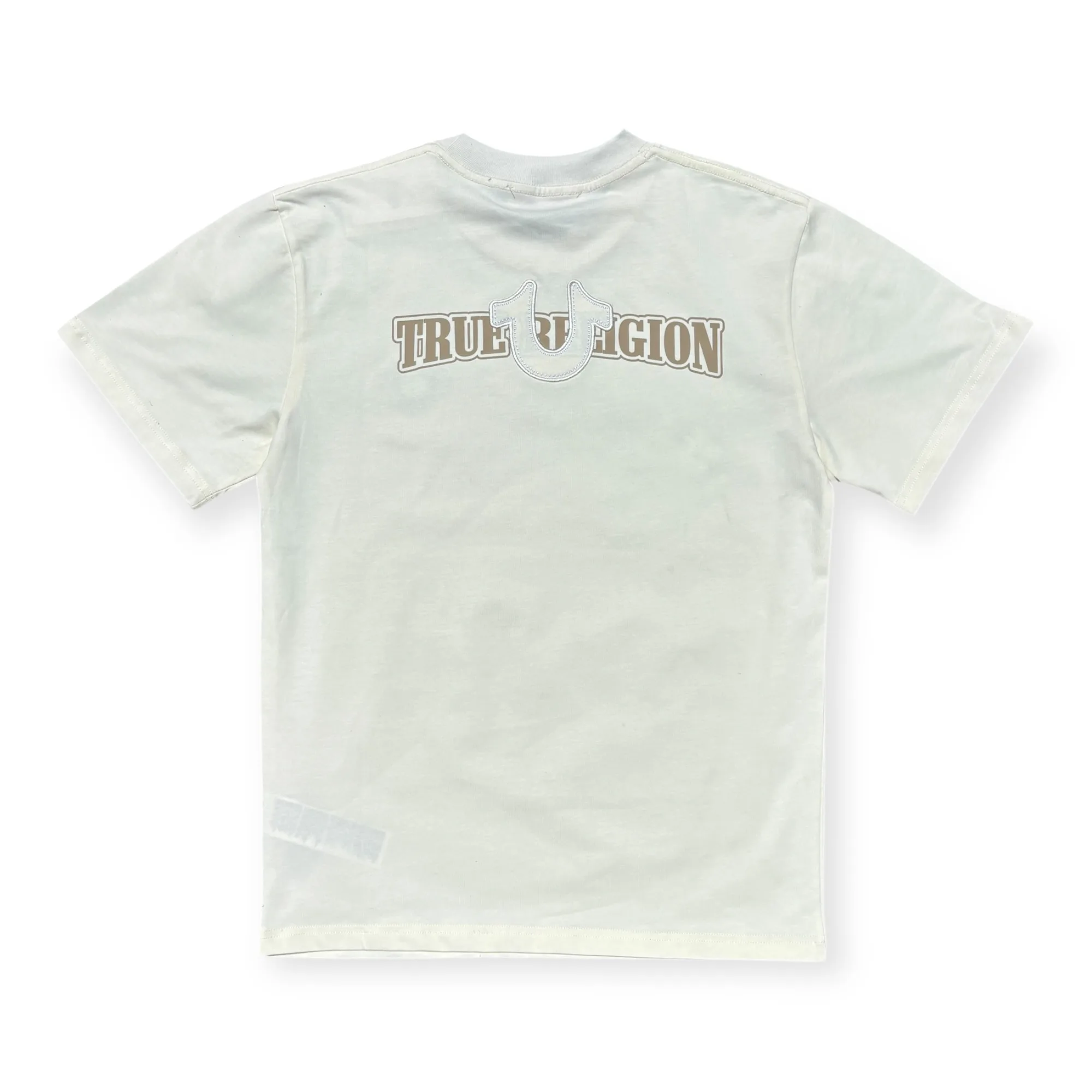 Varsity Logo Cream White Crew Neck T-Shirt - True Religion