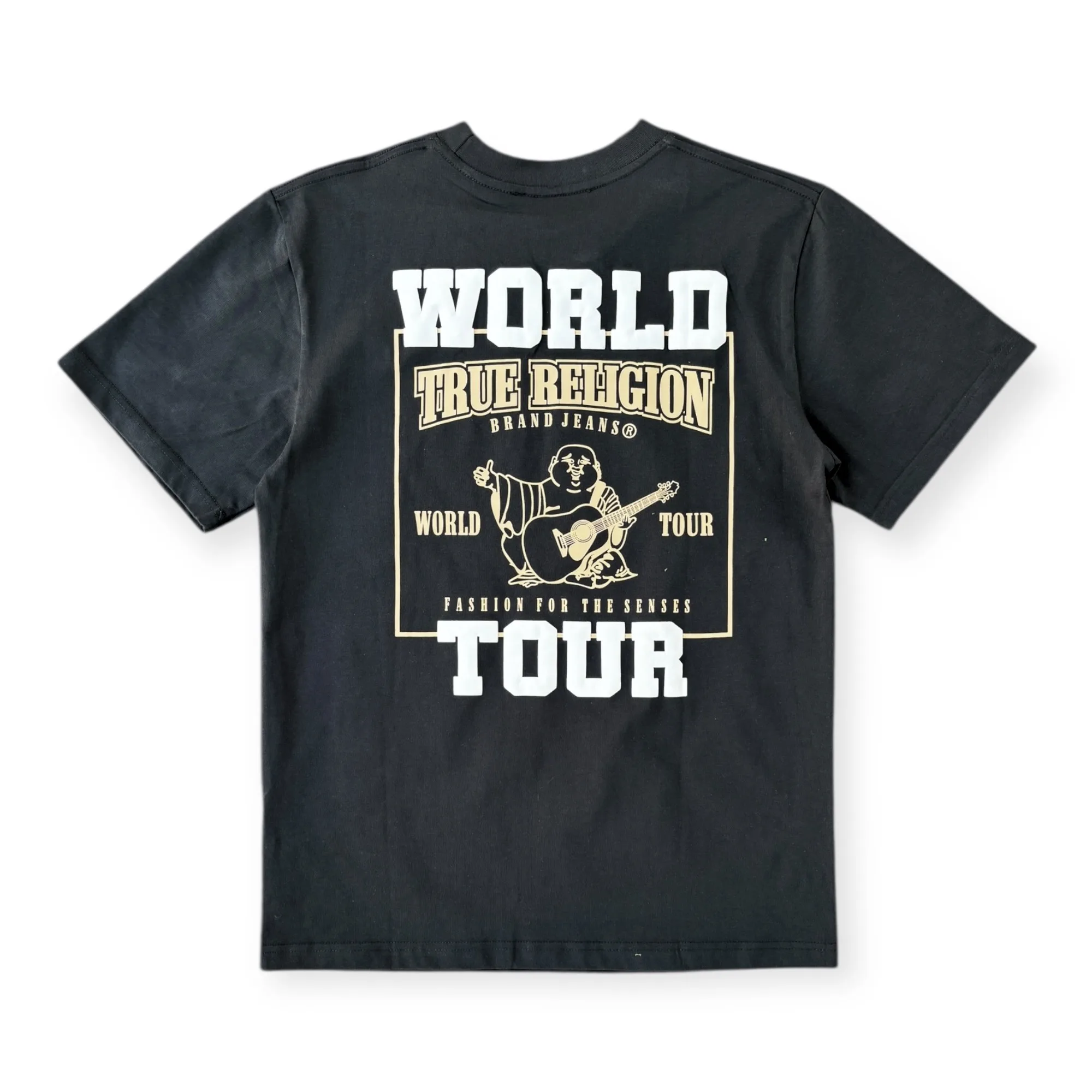 Varsity Buddha World Tour Black Crew Neck T-Shirt - True Religion