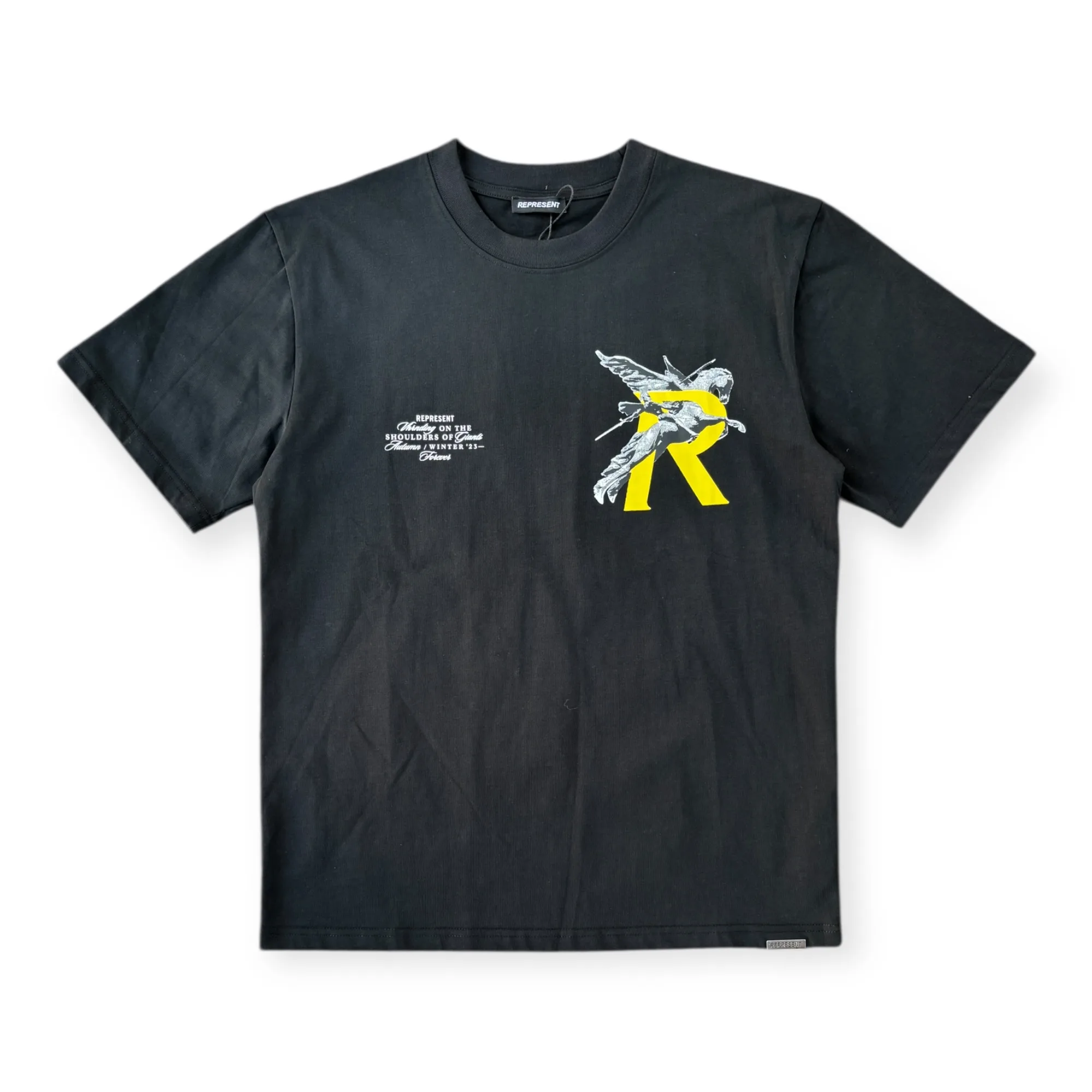 Pantheon Pegasus Black Crew Neck T-Shirt - Represent