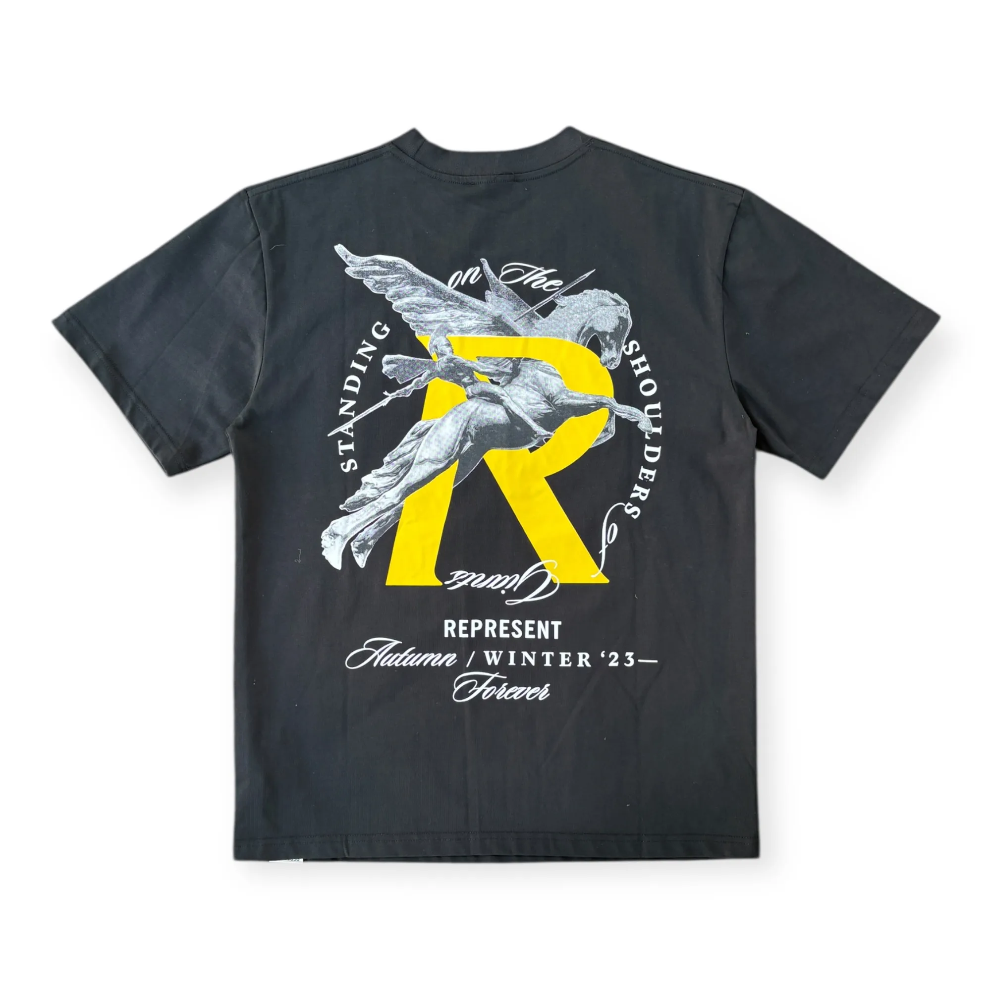 Pantheon Pegasus Black Crew Neck T-Shirt - Represent