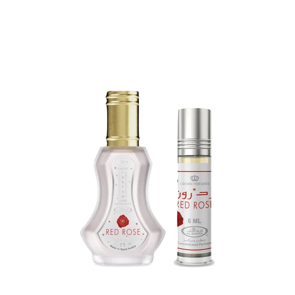 Red Rose 2-in-1 Perfume Combo by Al-Rehab Crown Perfumes - Arabic Dubai Perfumes