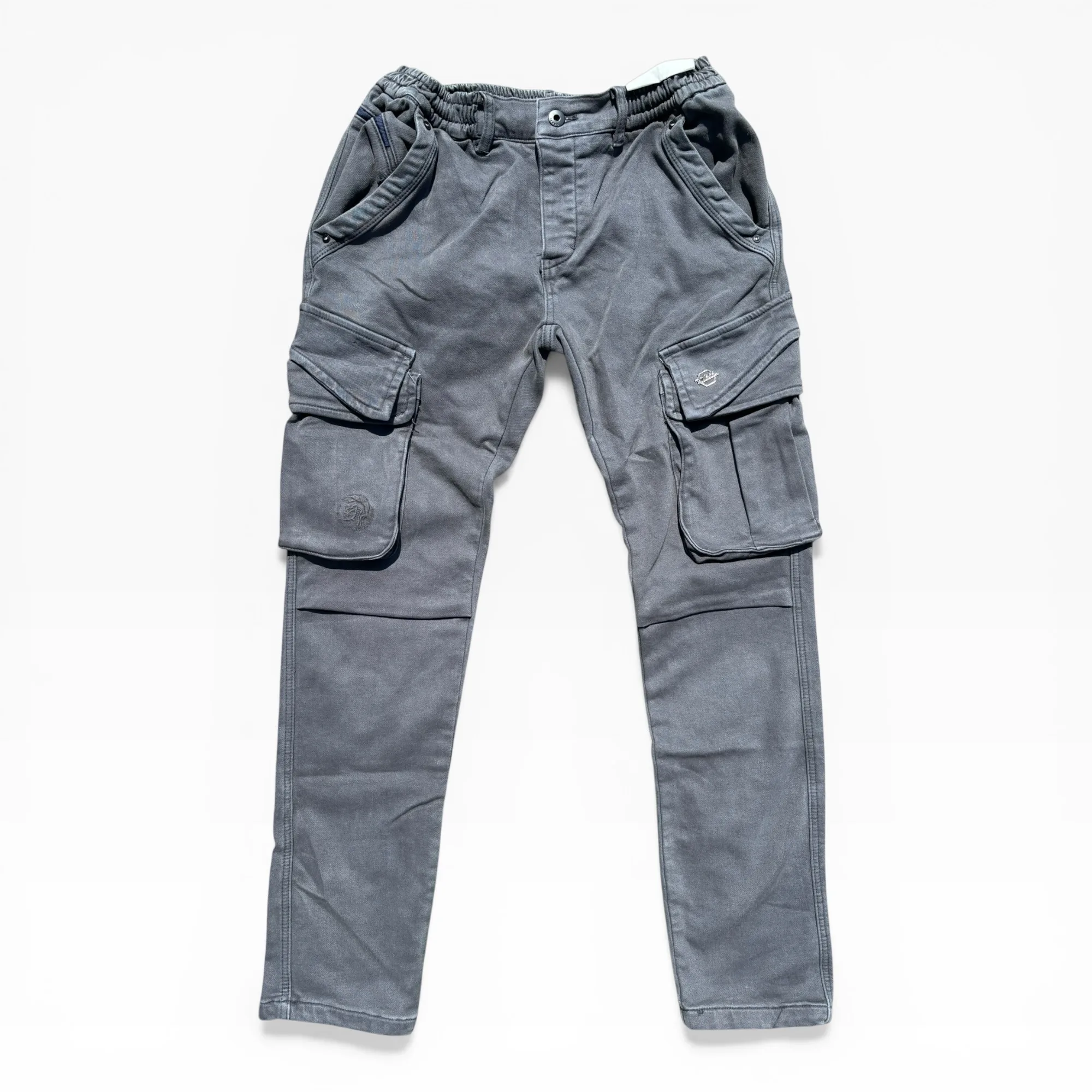 Acid-Grey Tactical Jogger Denim Jeans - Diesel