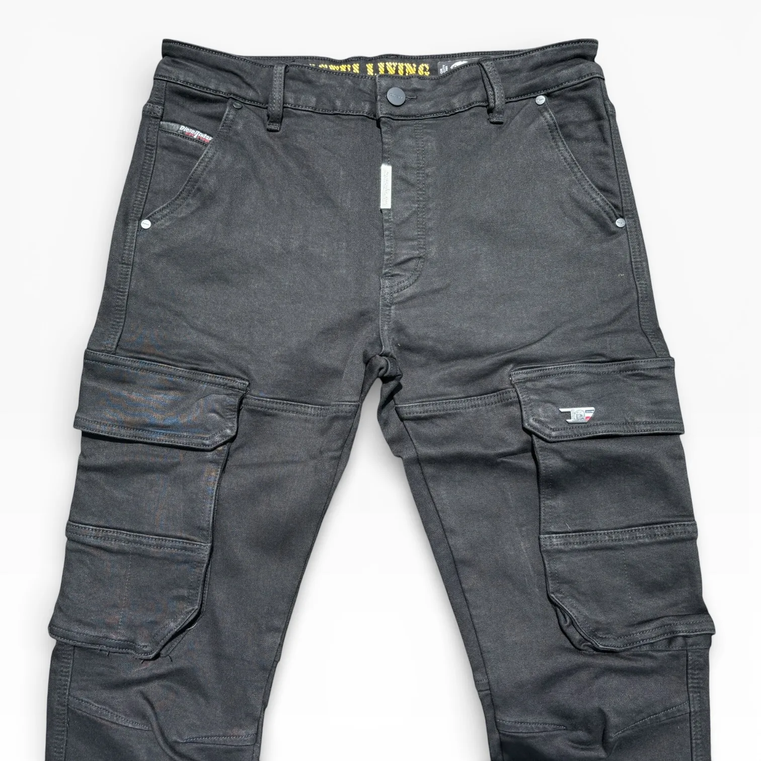 Shadow Ops Black Cargo Slim Denim Jeans - Diesel