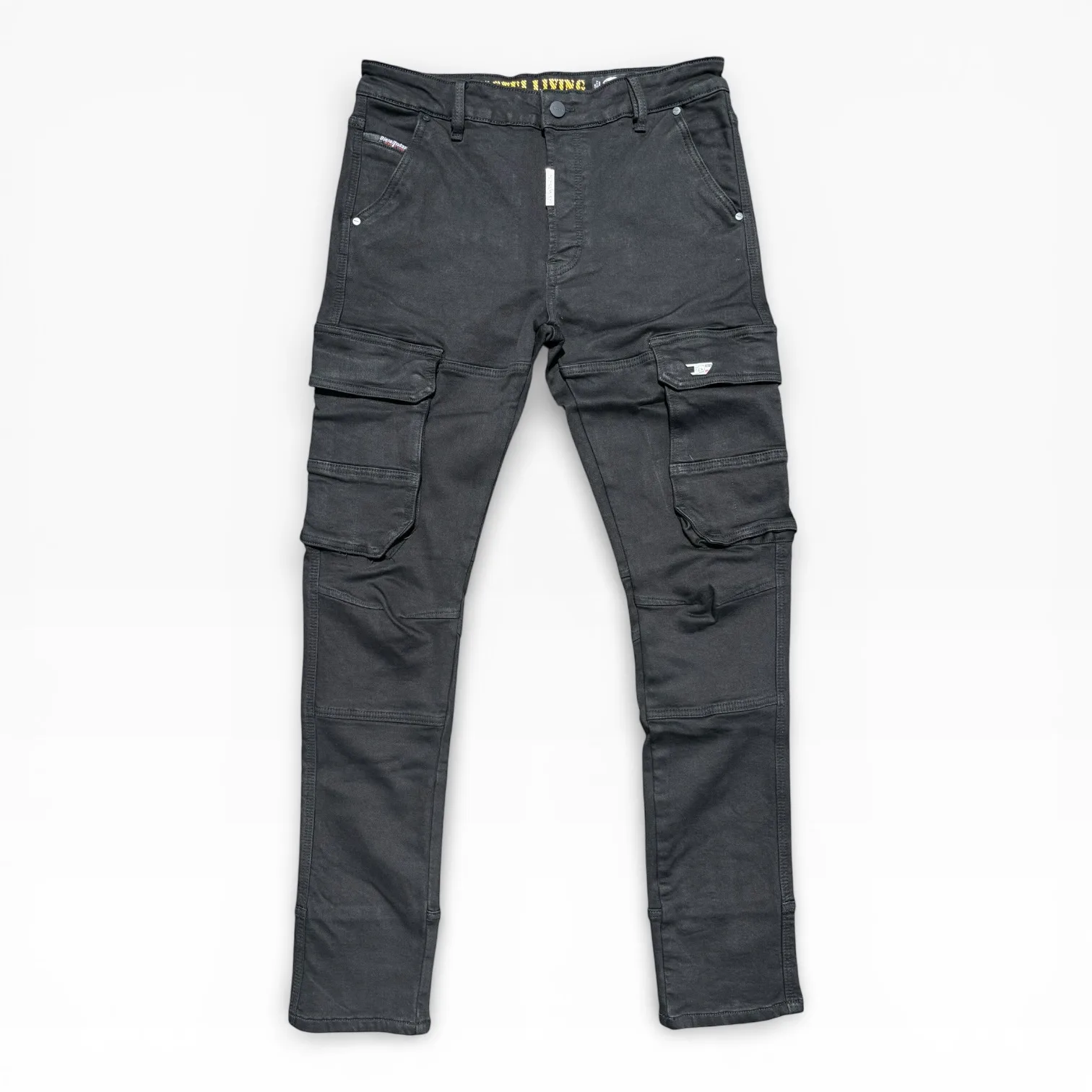 Shadow Ops Black Cargo Slim Denim Jeans - Diesel