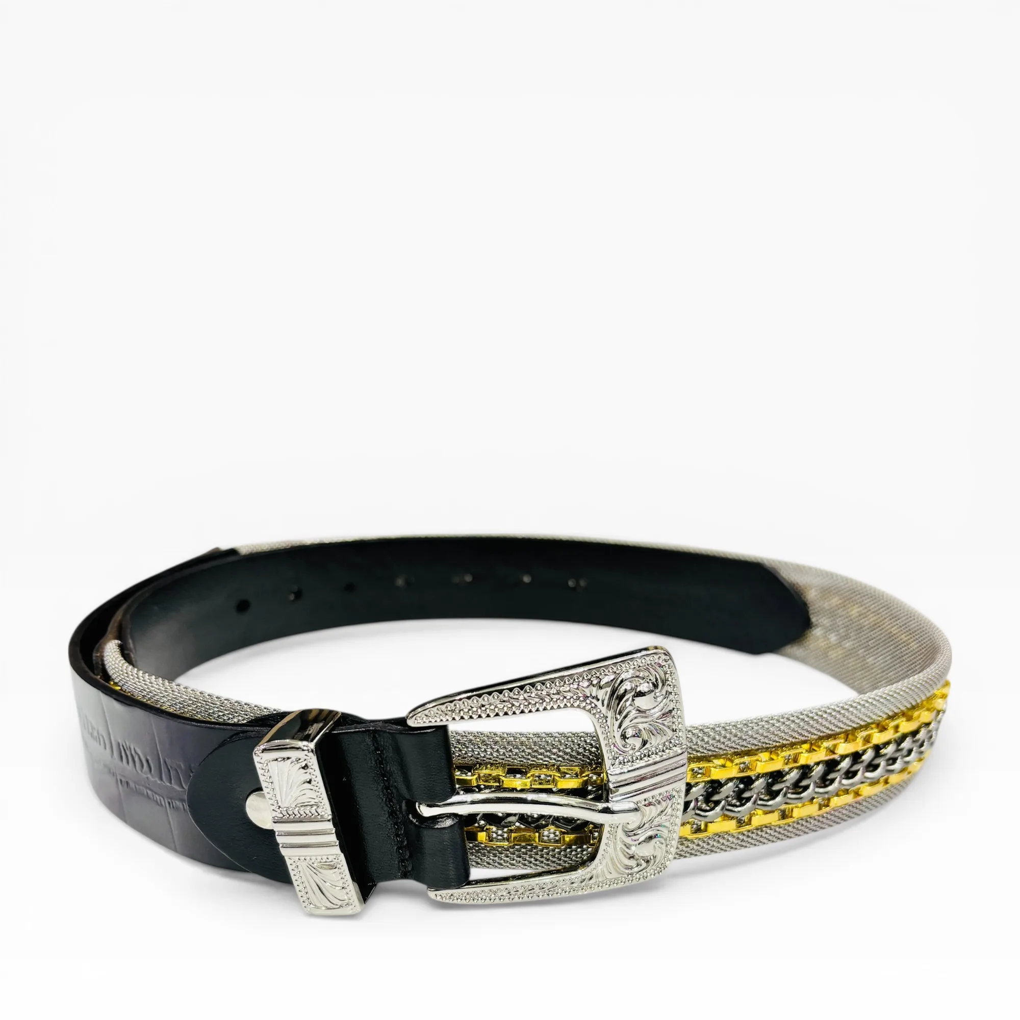 Vulcan Noir Black Leather Belt by Nanni