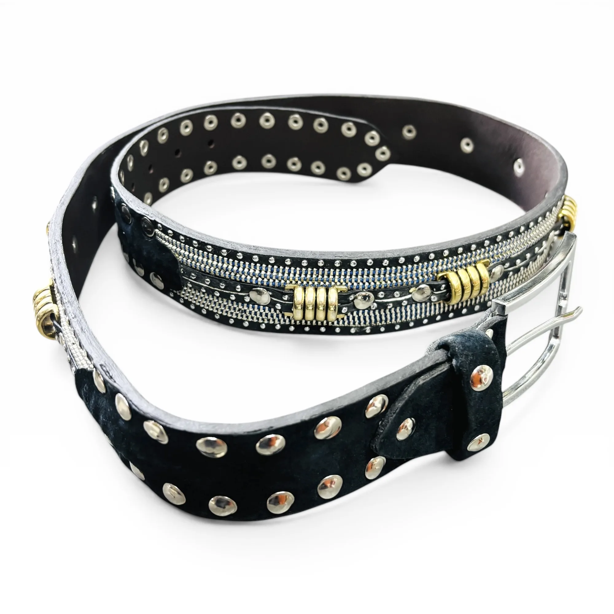 Kinetic Torque Black Leather Belt - Nanni Milano
