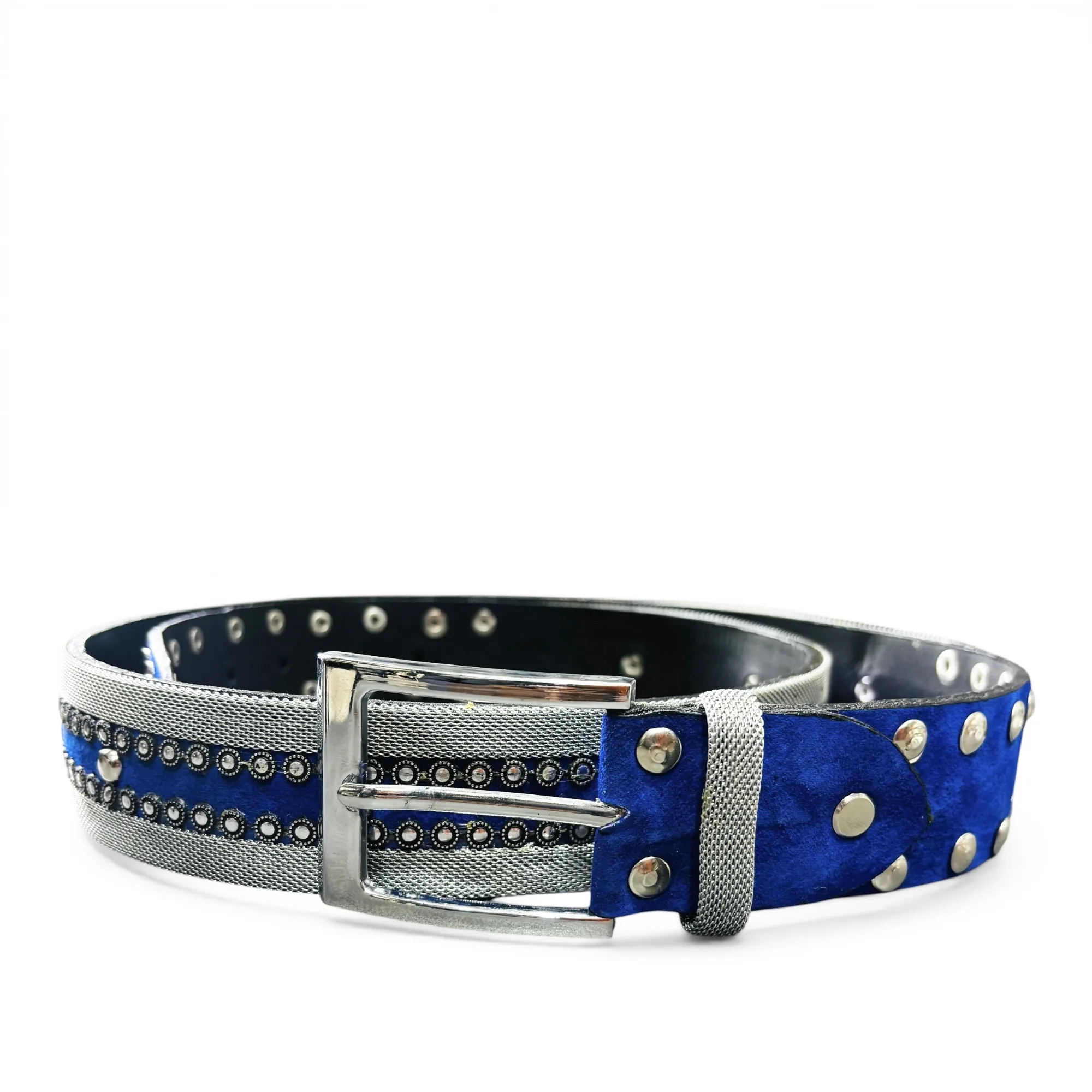 Cobalt Kinetic Blue Leather Belt - Nanni Milano