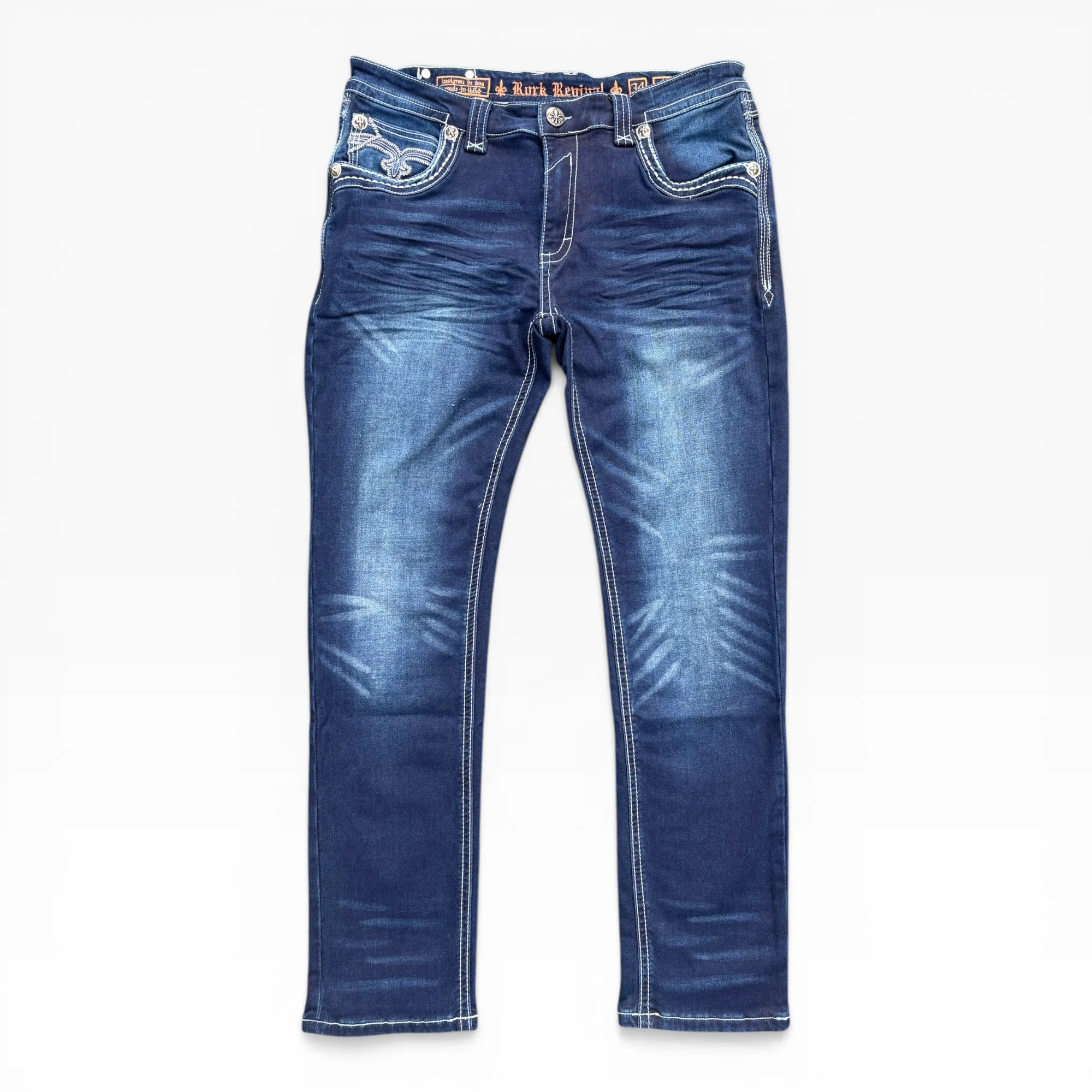 Cobalt Revival Blue Denim Jeans - Rock Revival