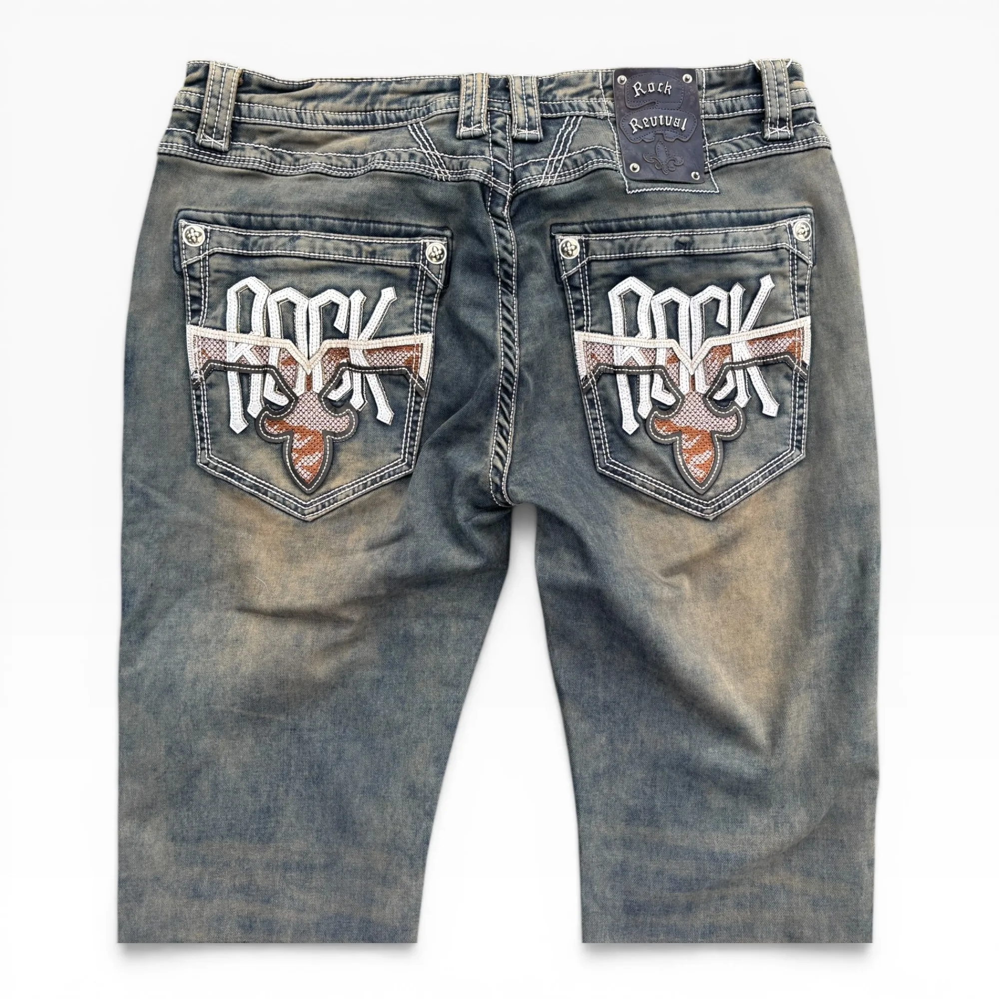 Dust-Bowl Rocker Olive Denim Jeans - Rock Revival