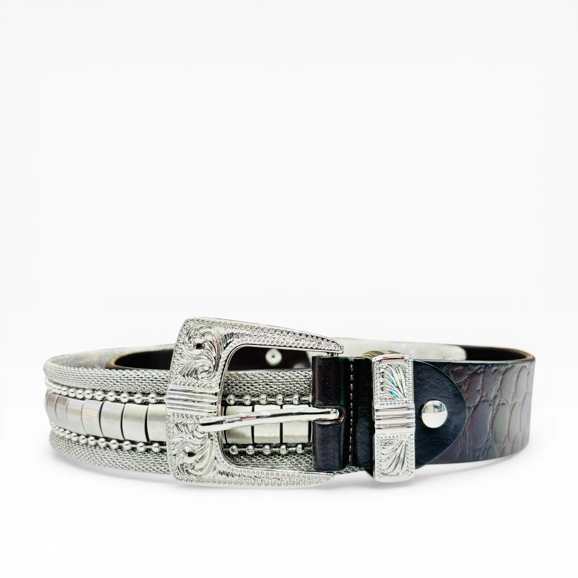 Chrome Canyon Dark Brown Leather Belt - Nanni