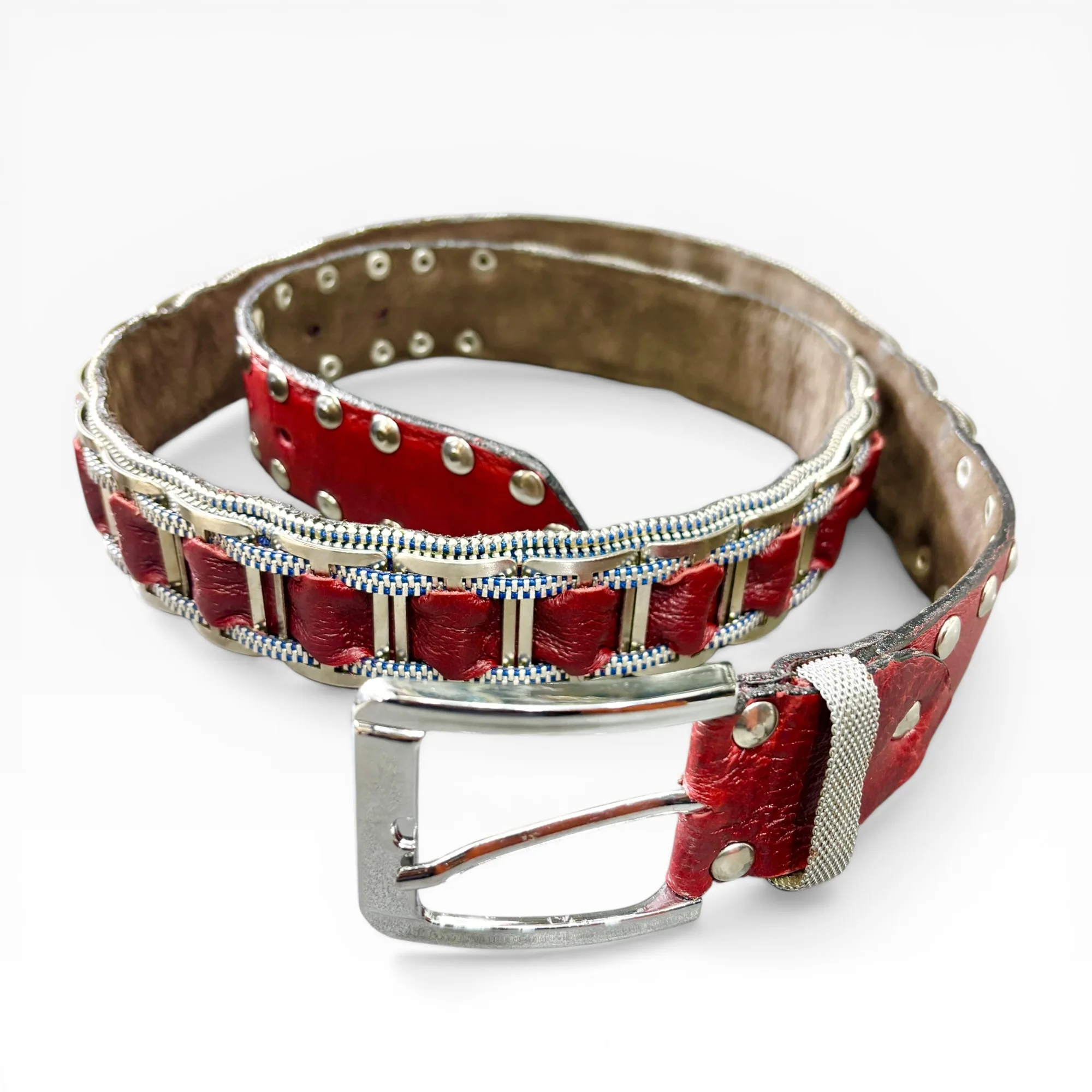 Redline Weaver Red Leather Belt - Nanni Milano