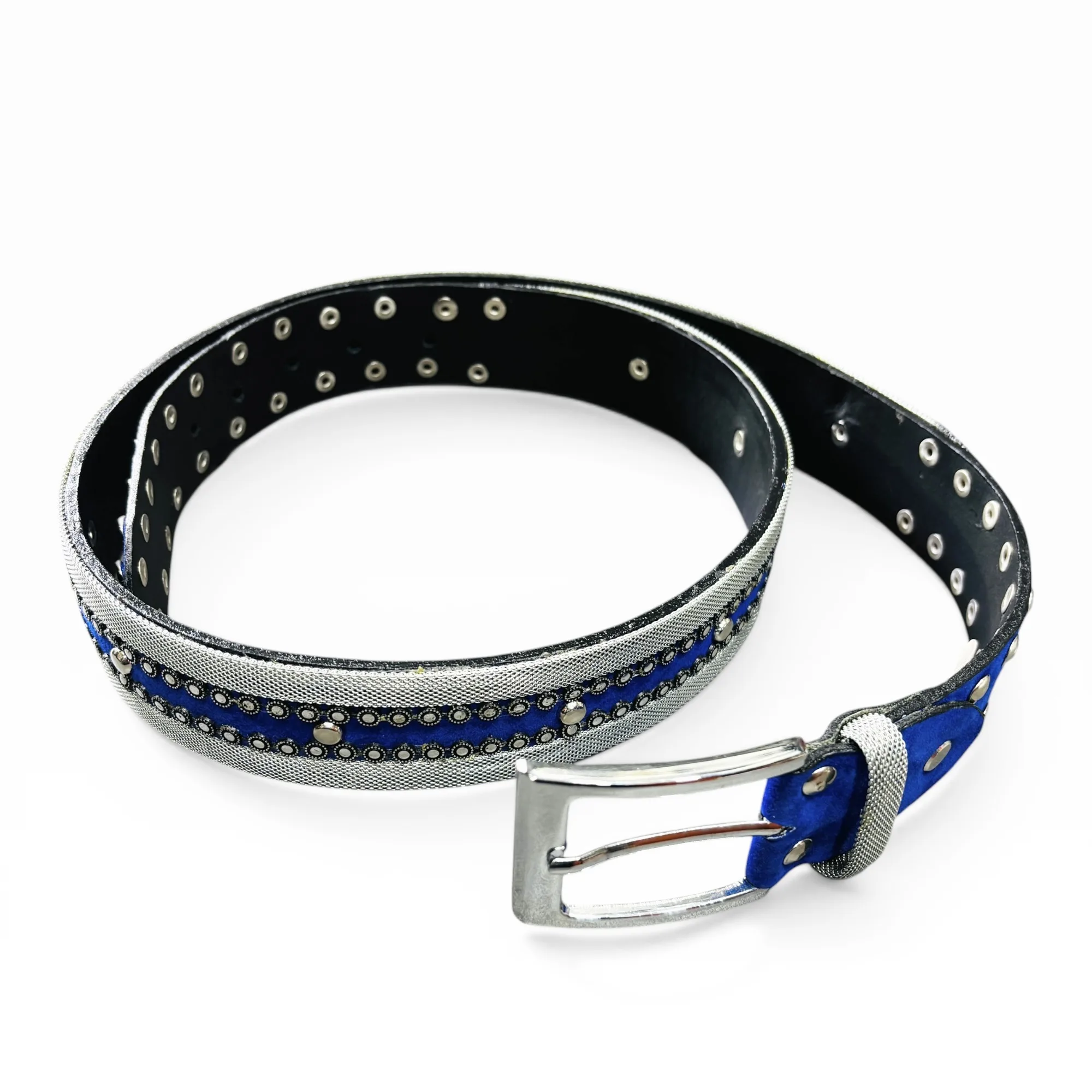 Cobalt Kinetic Blue Leather Belt - Nanni Milano