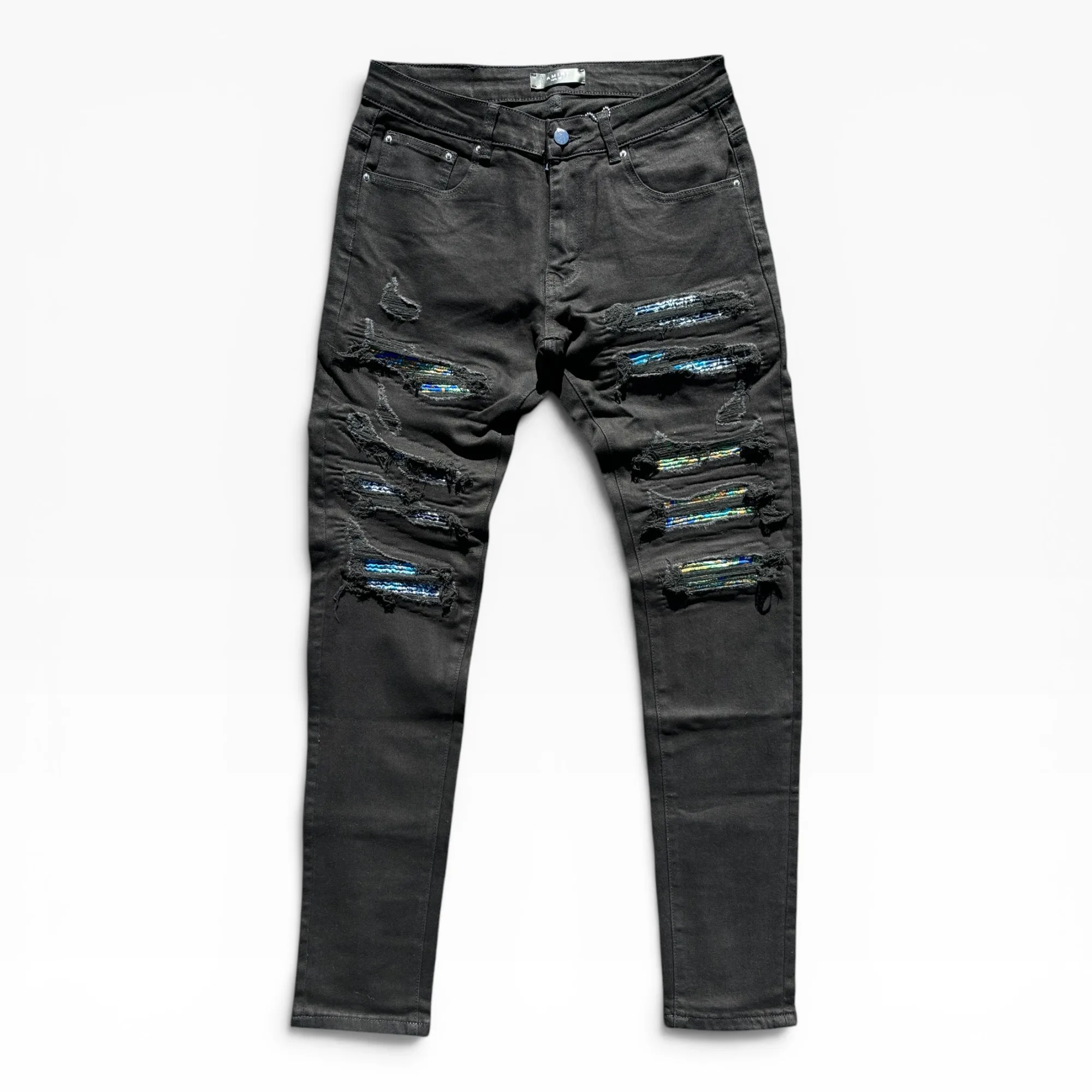 Prism Rift Black Denim Jeans by Amiri