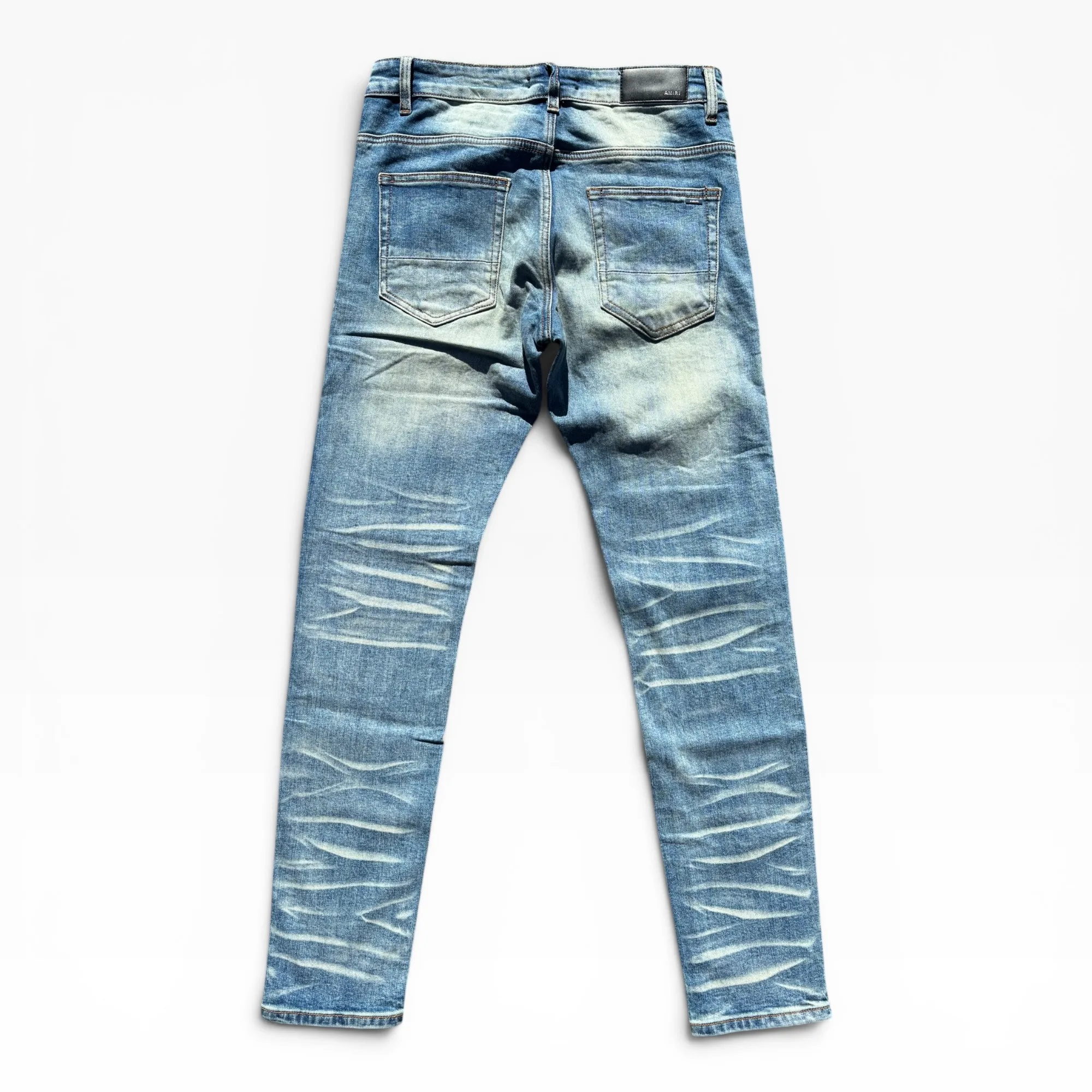 Cyan Scorched Earth Blue Denim Jeans by Amiri