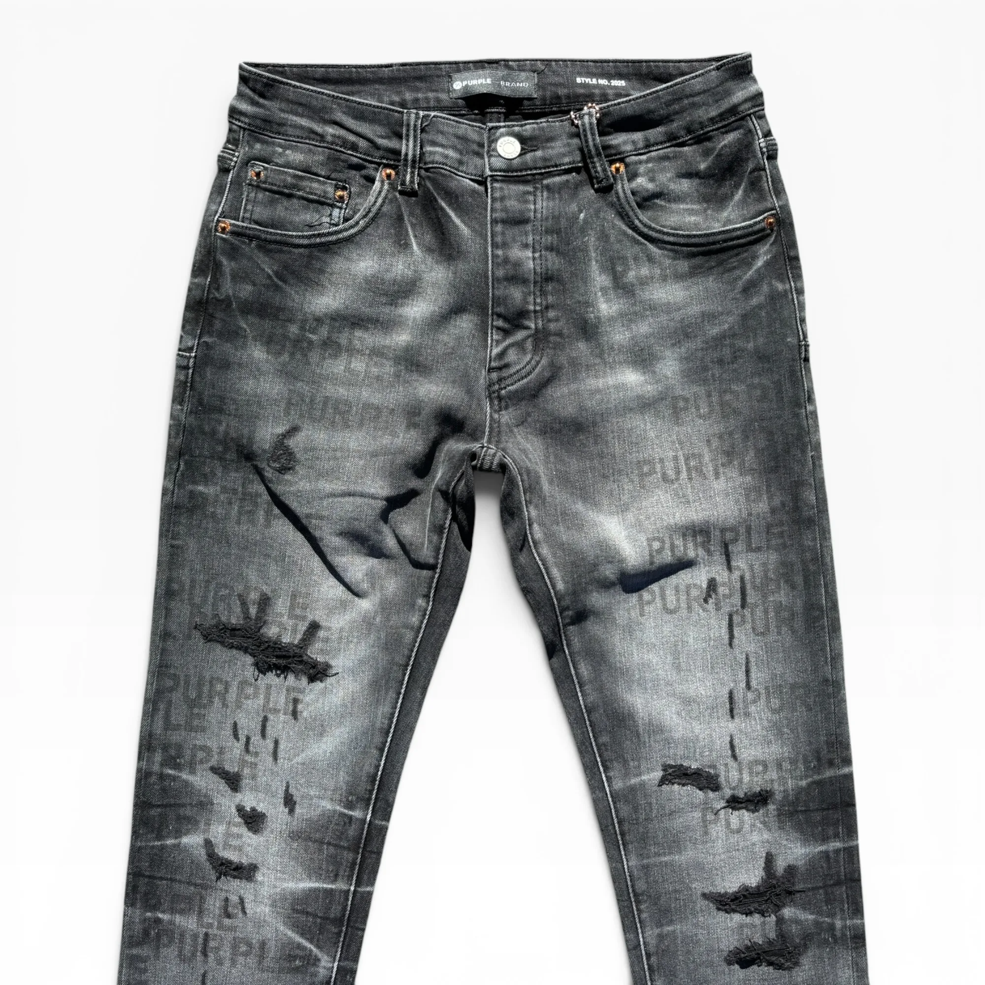 Obsidian Ghost Print Black Denim Jeans by Purple Brand