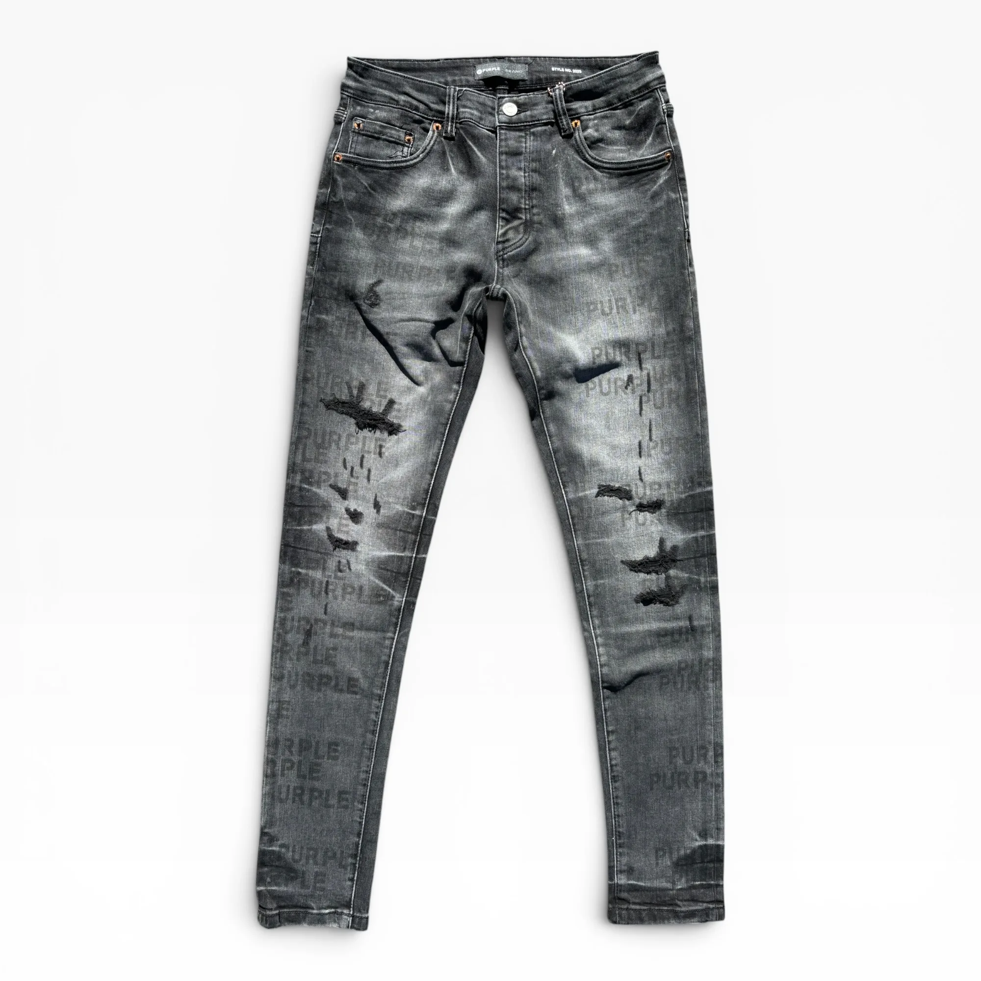 Obsidian Ghost Print Black Denim Jeans by Purple Brand