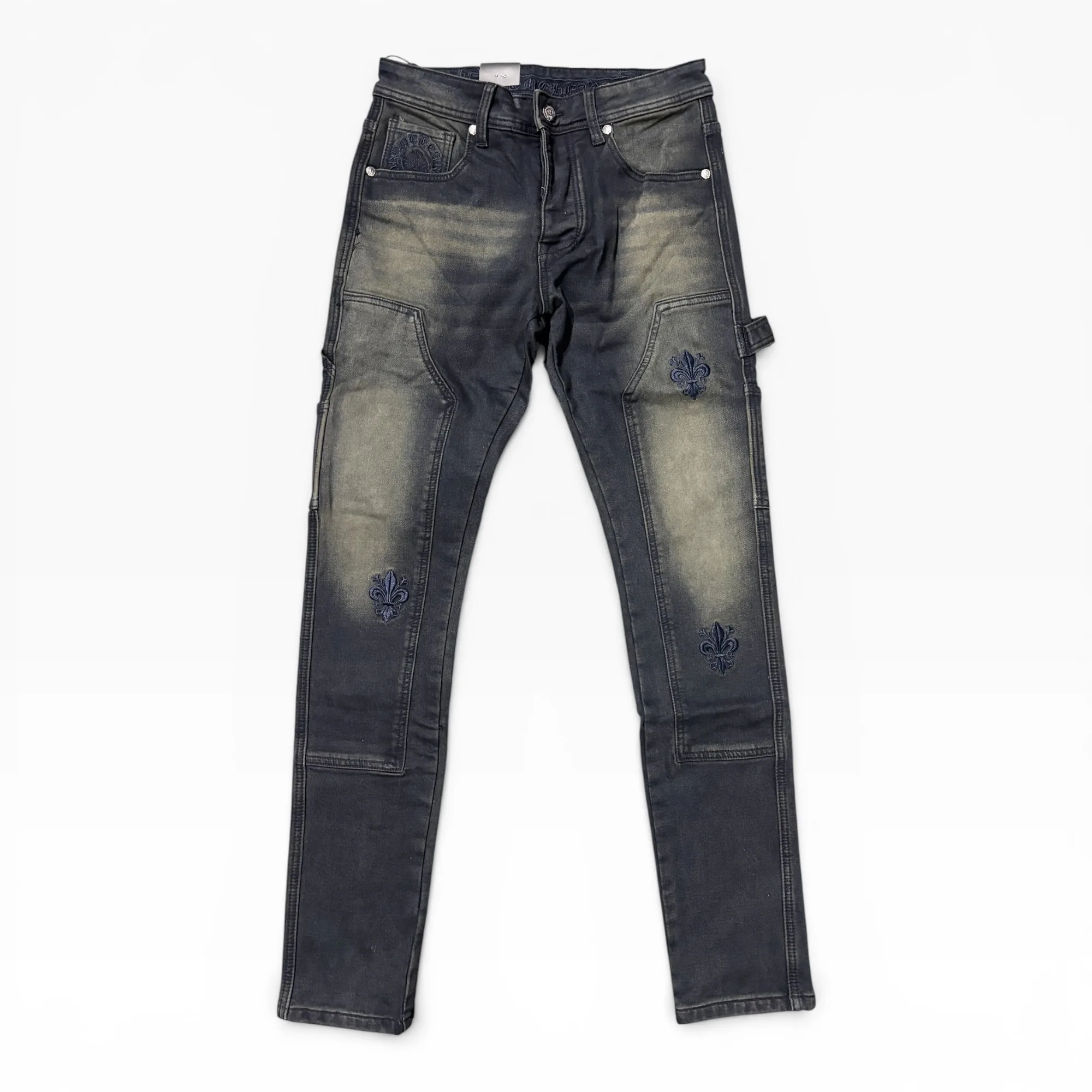 Gothic Foreman Charcoal Denim Jeans - Chrome Hearts
