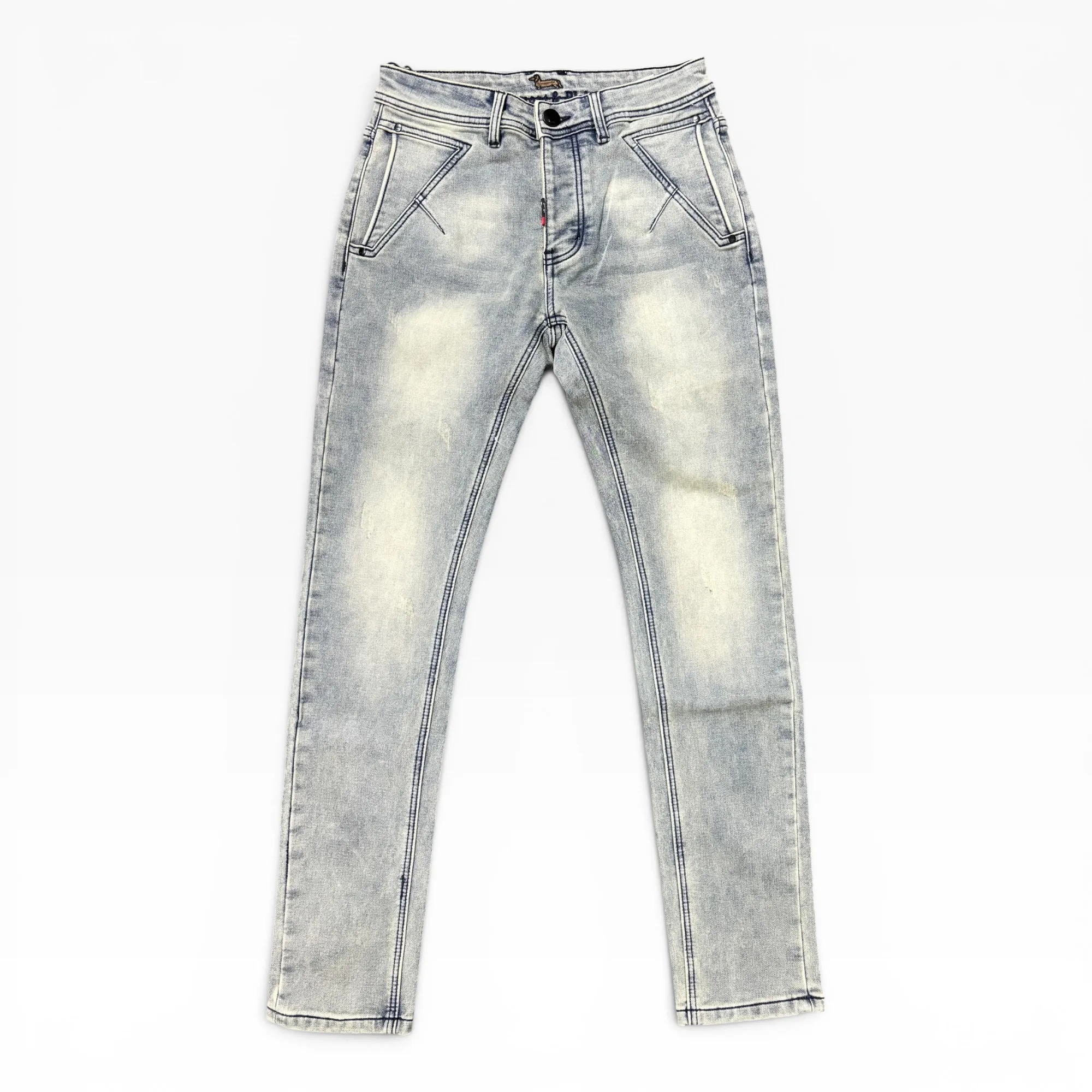 Glacier Moto Acid Wash Denim Jeans by Harmont & Blaine