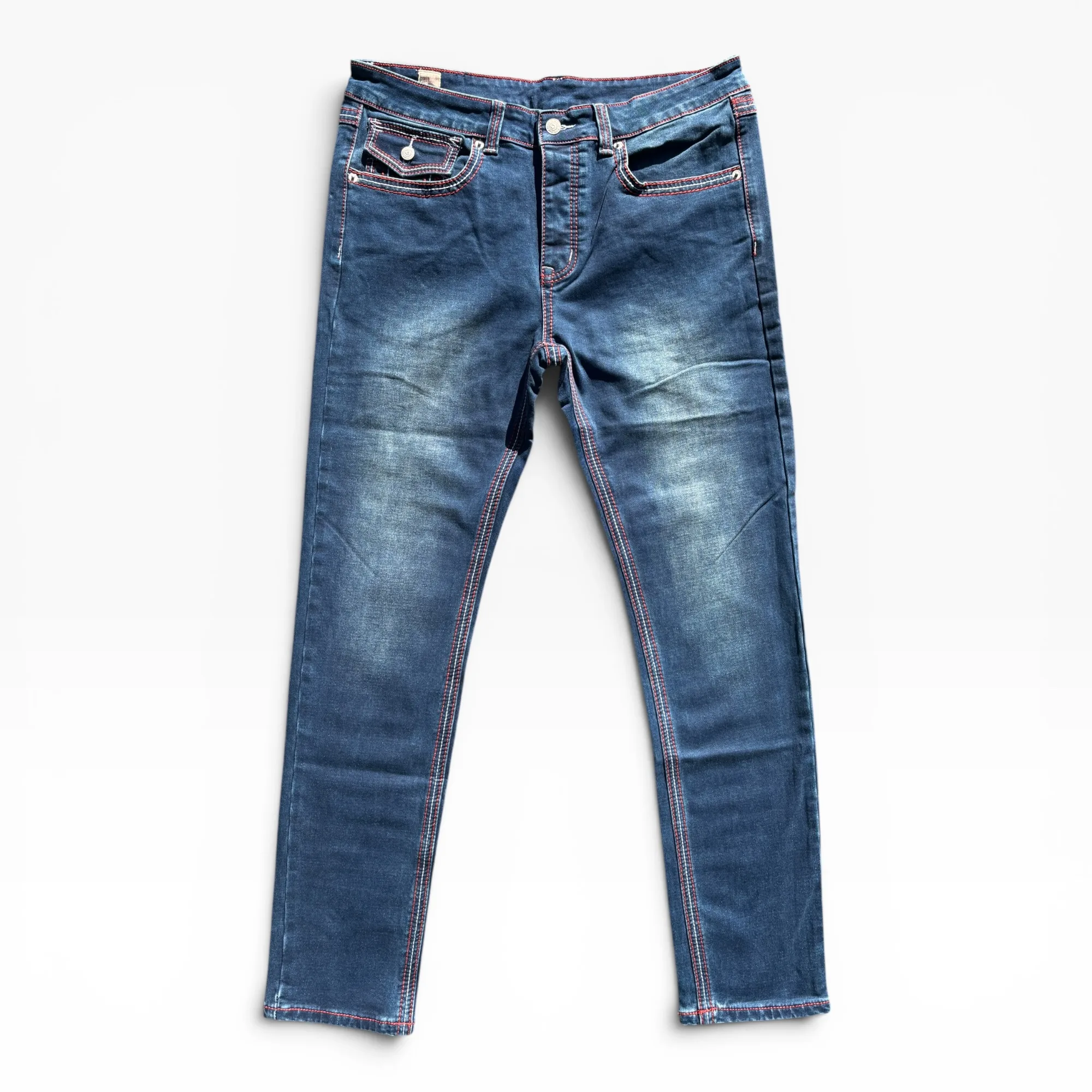 Midnight Scarlet Super T Blue Denim Jeans - True Religion